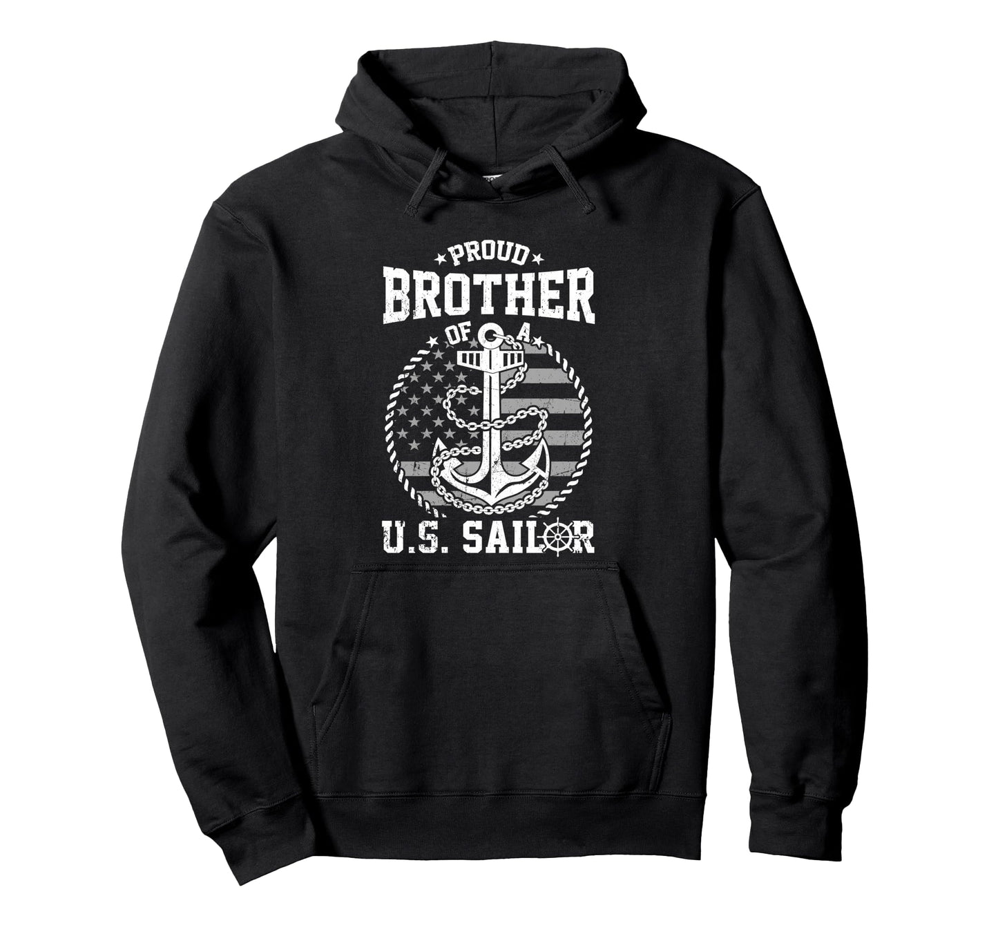 Proud Brother Us Sailor Anchor Flag Usa Hoodie - Unique Graphic for Adults - T-Shirt, Sweatshirt, Hoodie