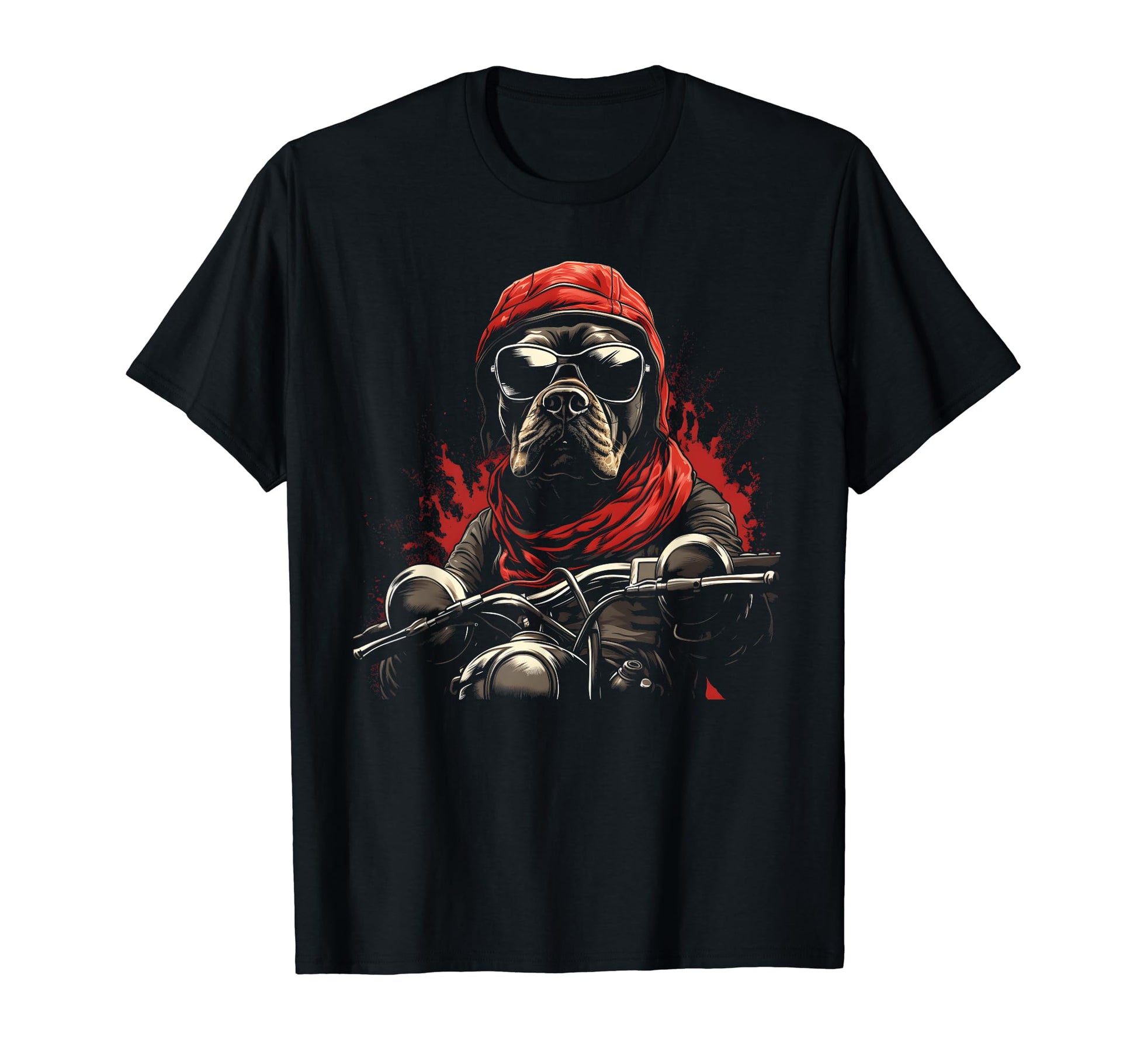 Motorcycle Dad Biker Dog Boxer Dad T-Shirt - Novelty Apparel for Adults - T-Shirt, Sweatshirt, Hoodie