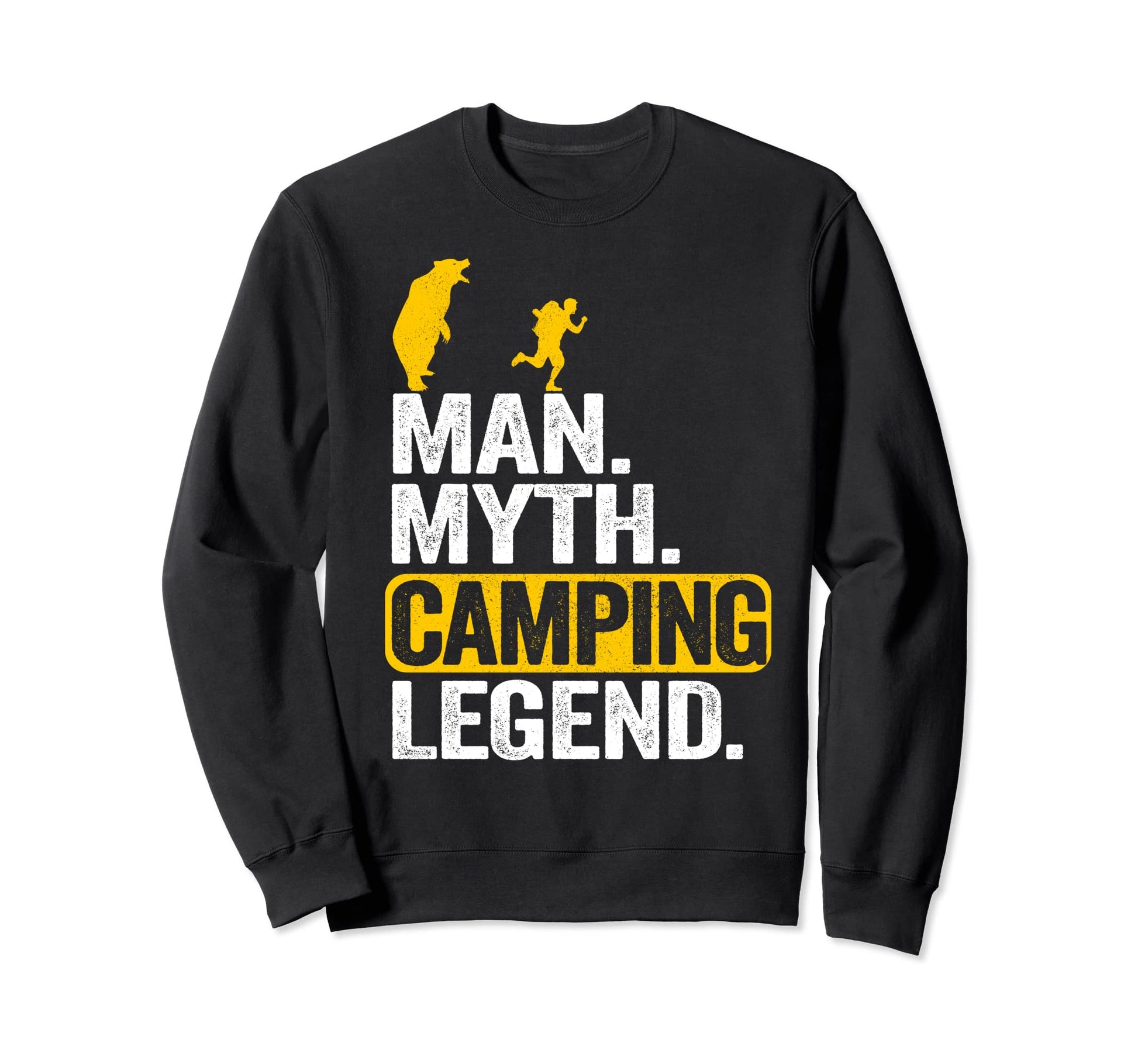 Myth Camping Legend Fun Bear Joke Sweatshirt - Minimalist Print for Adults - T-Shirt, Sweatshirt, Hoodie