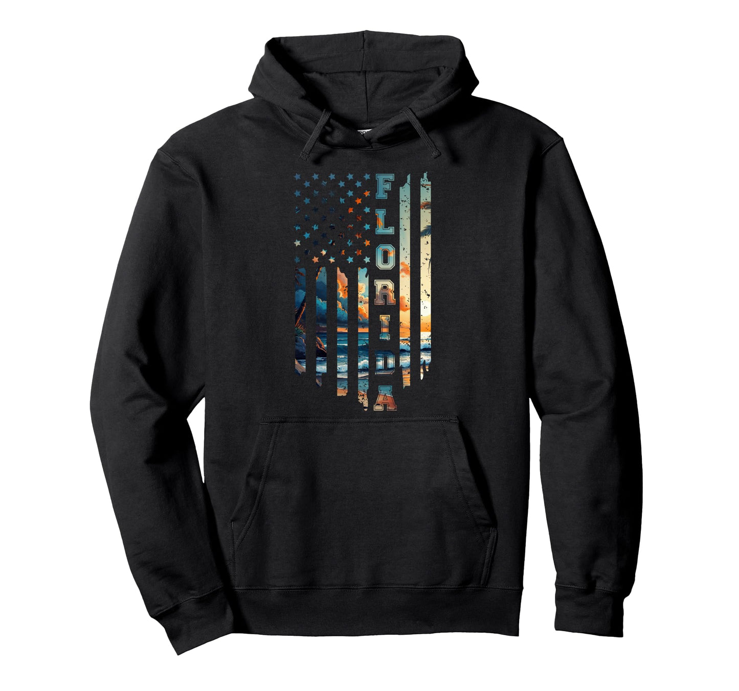 Florida Usa Flag Tropical Beach Family Hoodie - Trendy Graphic Unisex - T-Shirt, Sweatshirt, Hoodie