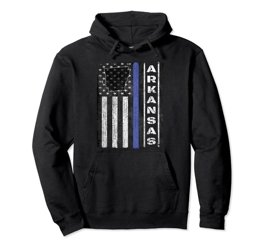 Arkansas Police Week Thin Blue Lineusa Hoodie - Custom Art Print Unisex - T-Shirt, Sweatshirt, Hoodie