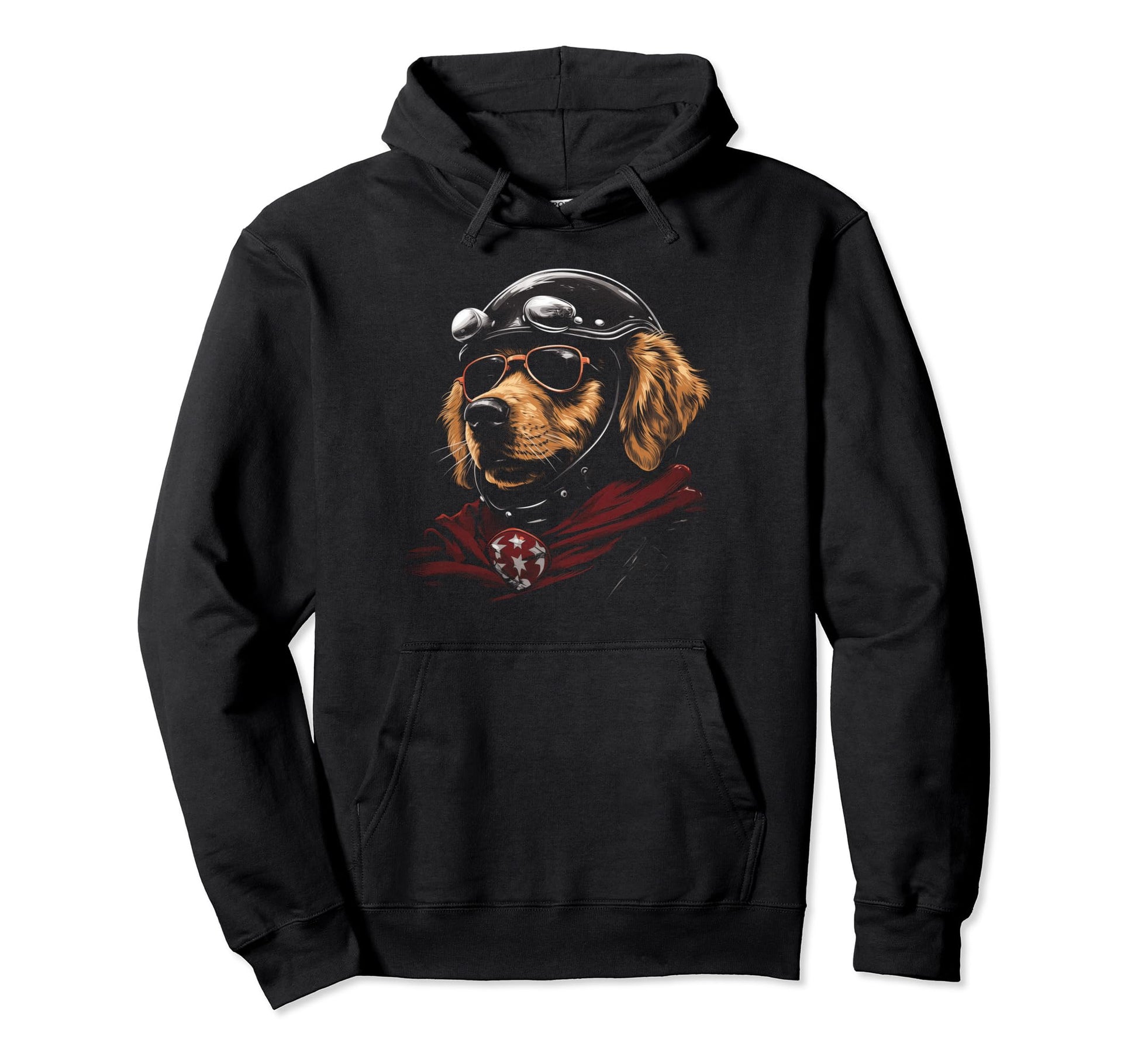 Motorcycle Dad Biker Dog Golden Hoodie - Aesthetic Graphic Men Women - T-Shirt, Sweatshirt, Hoodie