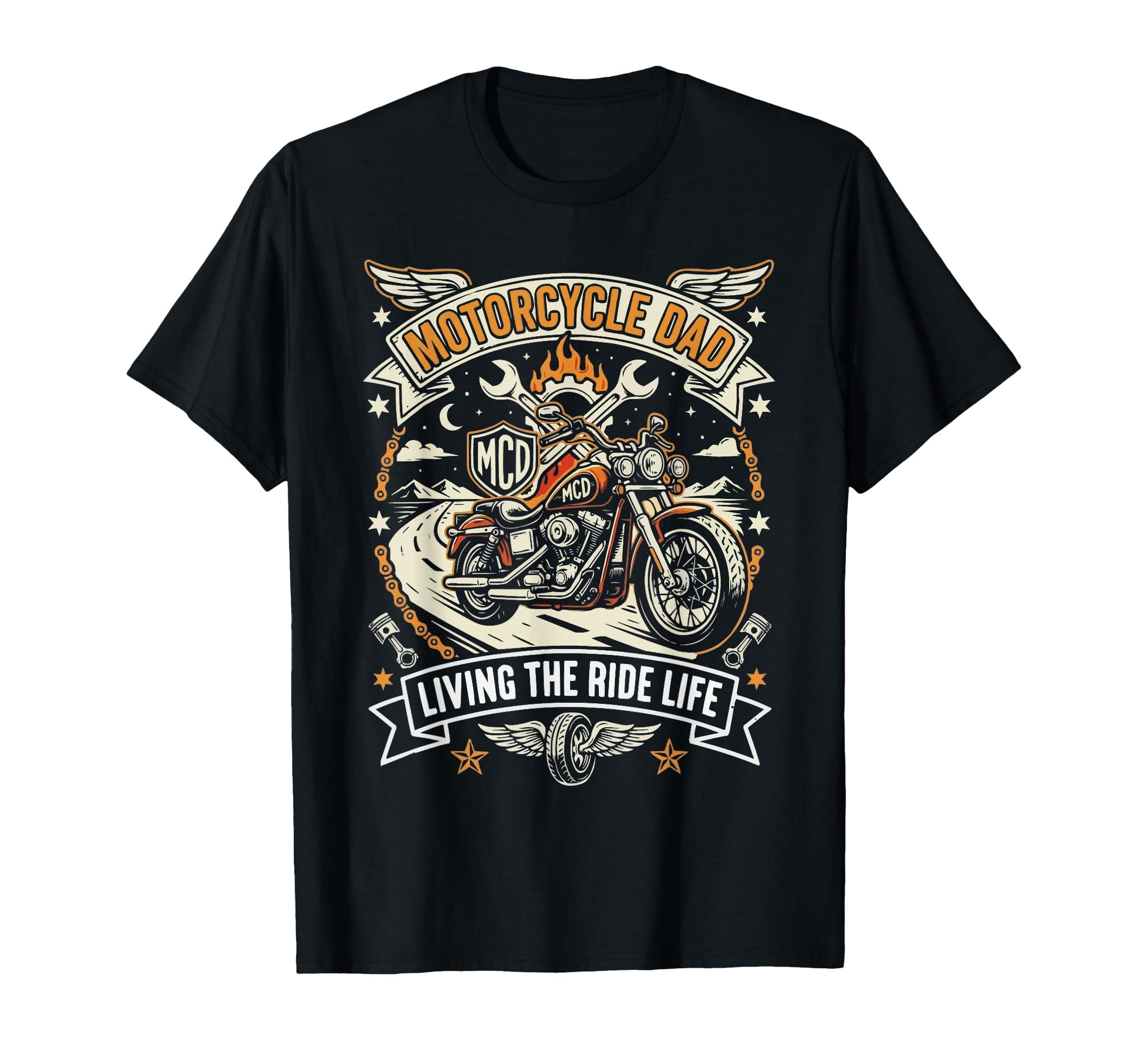 Motorcycle Dad Motorcyle Rider Daddy T-Shirt - Graphic Print Men Women - T-Shirt, Sweatshirt, Hoodie