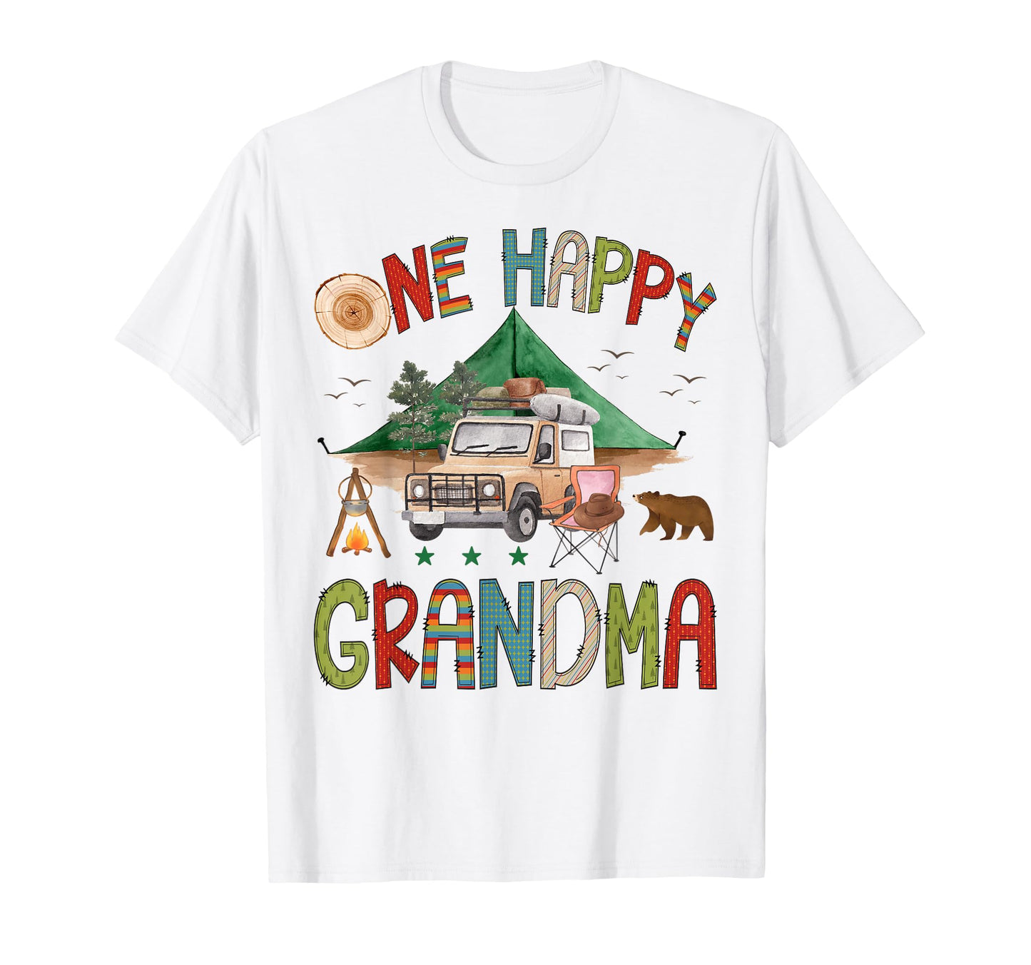 One Happy Grandma Camper 1St Birthday T-Shirt - Custom Art Print Unisex - T-Shirt, Sweatshirt, Hoodie