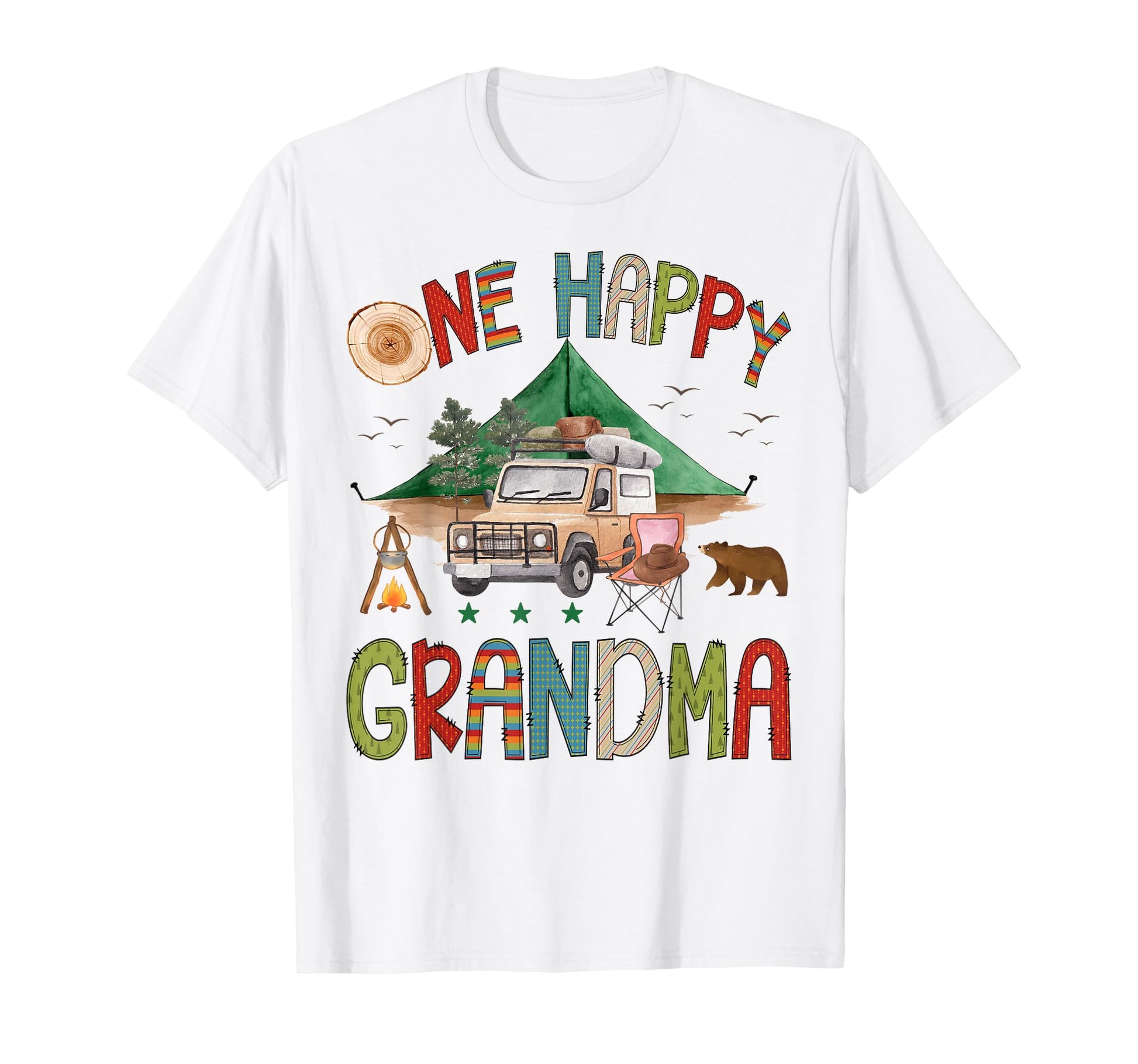 One Happy Grandma Camper 1St Birthday T-Shirt - Custom Art Print Unisex - T-Shirt, Sweatshirt, Hoodie