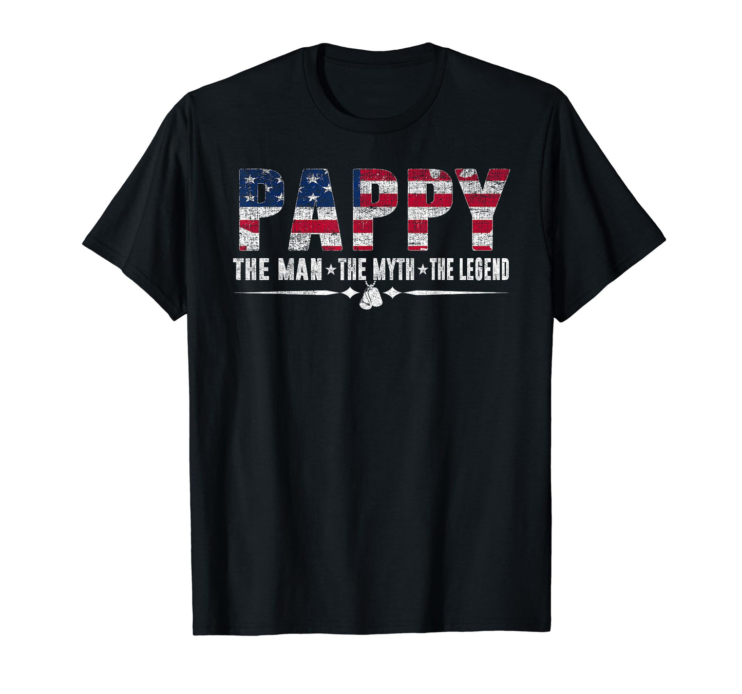 Pappy Myth Legend Usa Flag Fathers Day T-Shirt - Trendy Graphic for Adults - T-Shirt, Sweatshirt, Hoodie