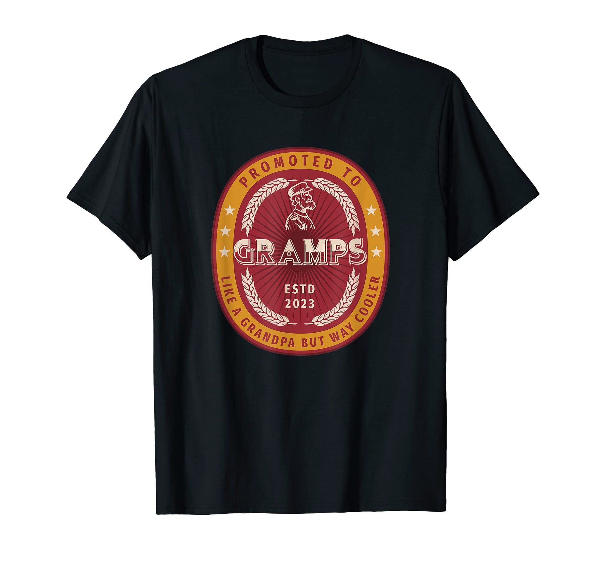 Mens Promoted To Gramps 2023 New Grandpa T-Shirt - Novelty Apparel Unisex - T-Shirt, Sweatshirt, Hoodie