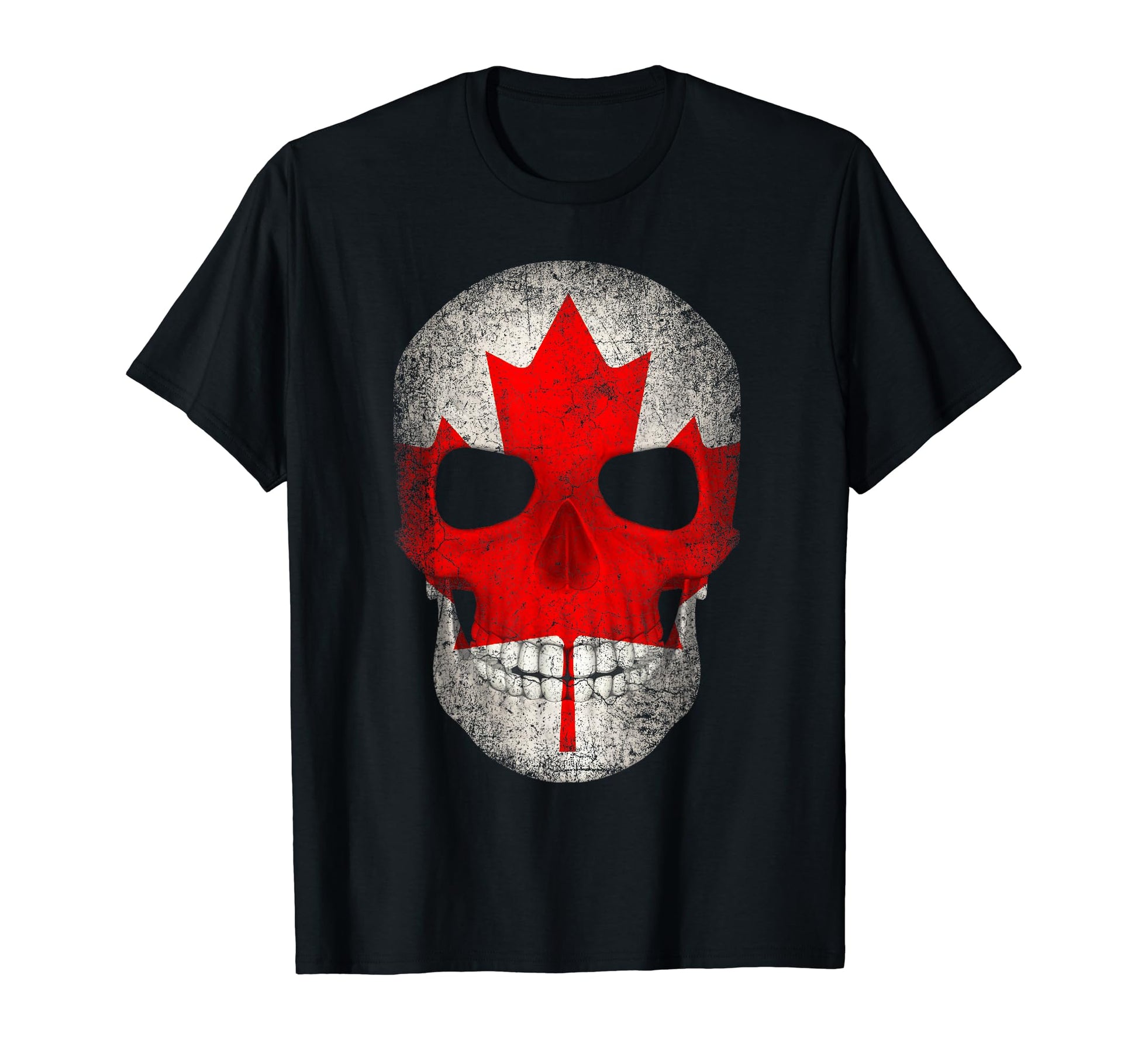 Canada Flag Canadian Skull Hockey Dad T-Shirt - Novelty Apparel Men Women - T-Shirt, Sweatshirt, Hoodie