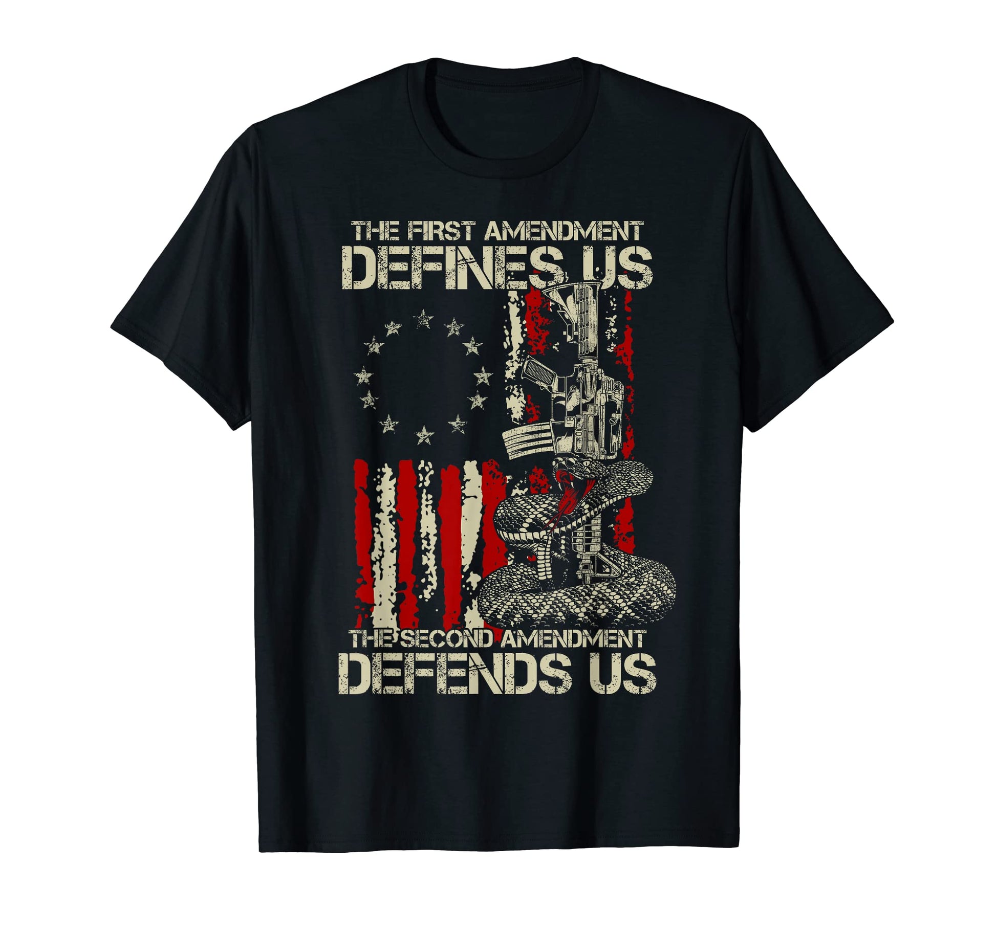 First Amendment Defines Us American Flag T-Shirt - Graphic Print Unisex - T-Shirt, Sweatshirt, Hoodie
