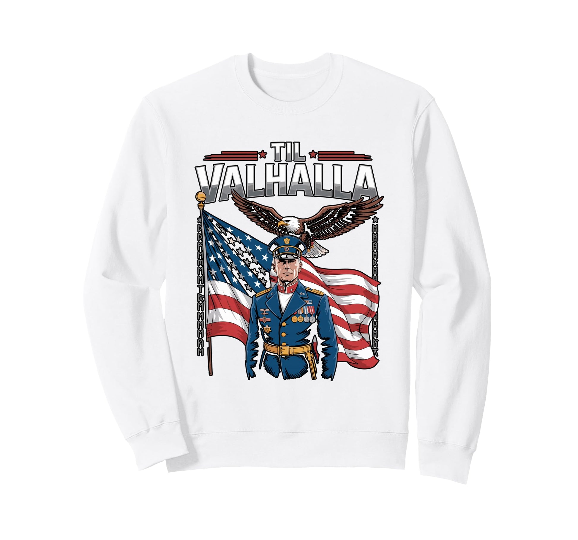 Us American Til Valhalla Proud Sweatshirt - Graphic Print for Adults - T-Shirt, Sweatshirt, Hoodie