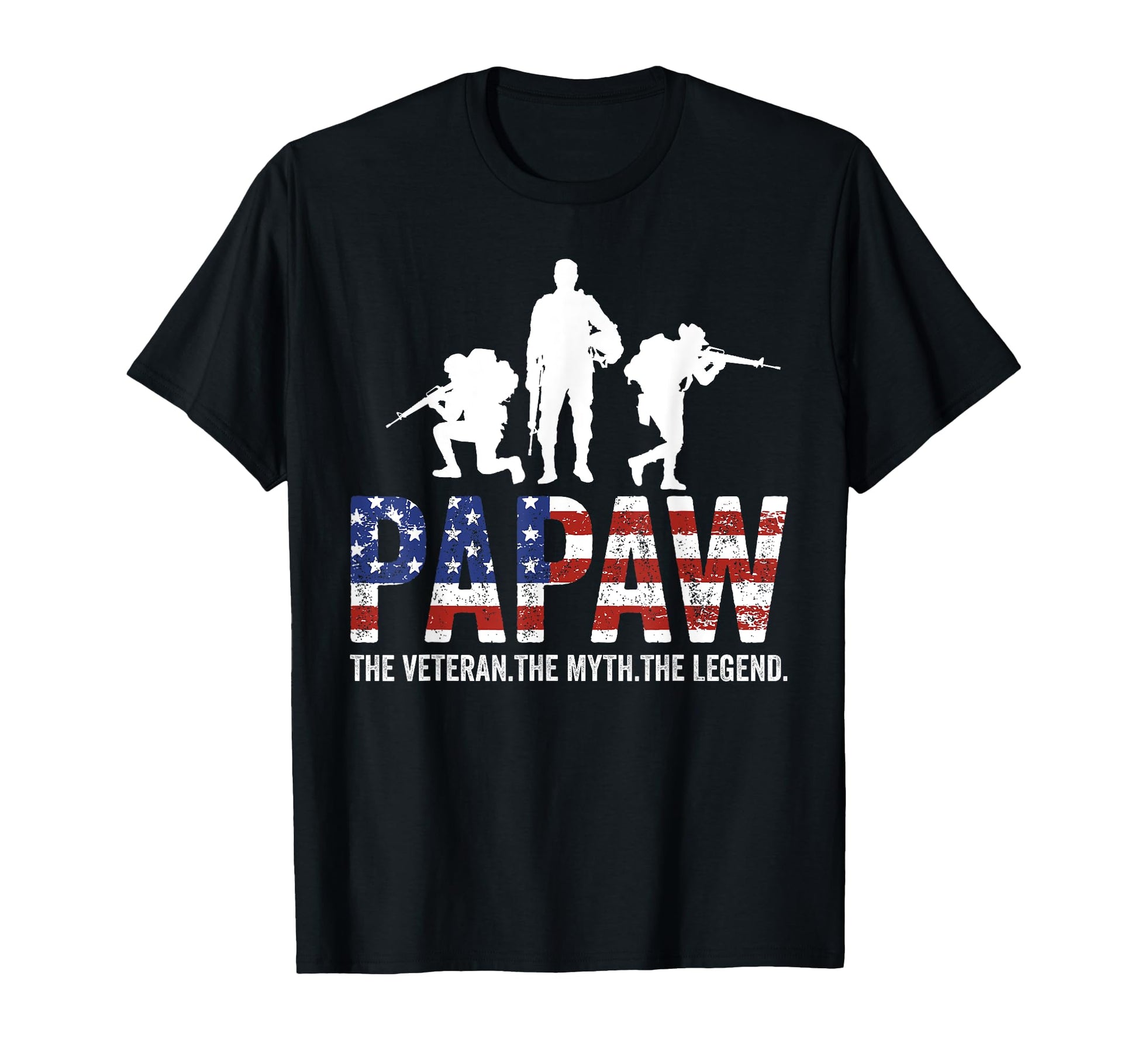 Papaw Veteran Myth Legend Dad Daddy T-Shirt - Graphic Print for Adults - T-Shirt, Sweatshirt, Hoodie