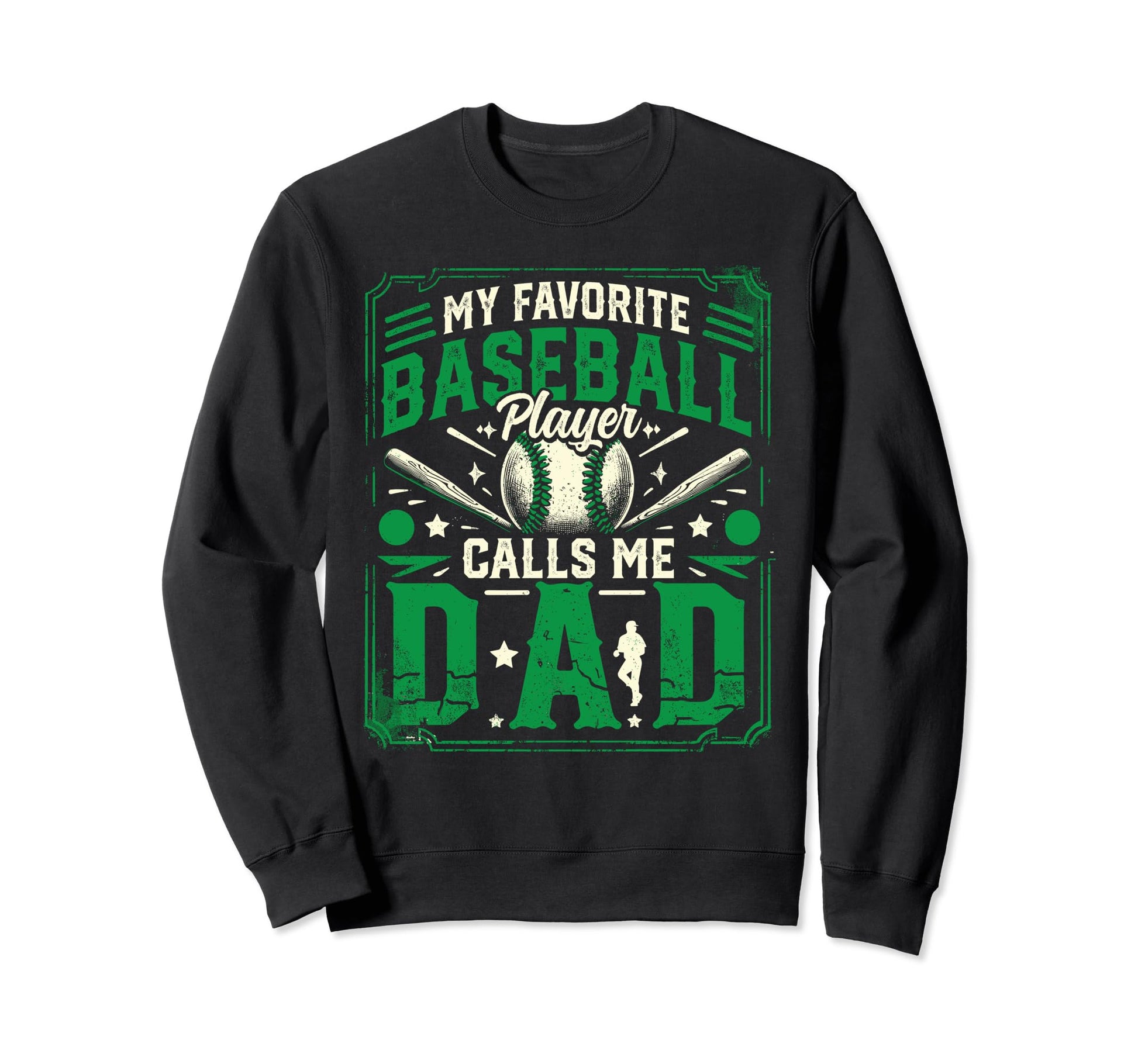 Son Baseball Dad Fathers Day Sweatshirt - Custom Art Print Men Women - T-Shirt, Sweatshirt, Hoodie