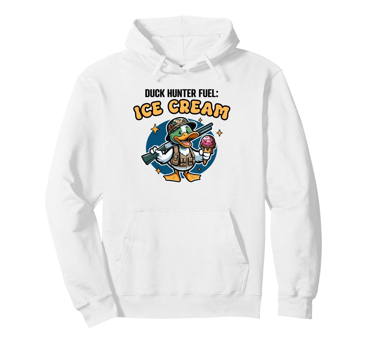 Duck Hunter Fuel Ice Cream Funny Duck Hoodie - Unique Graphic Men Women - T-Shirt, Sweatshirt, Hoodie