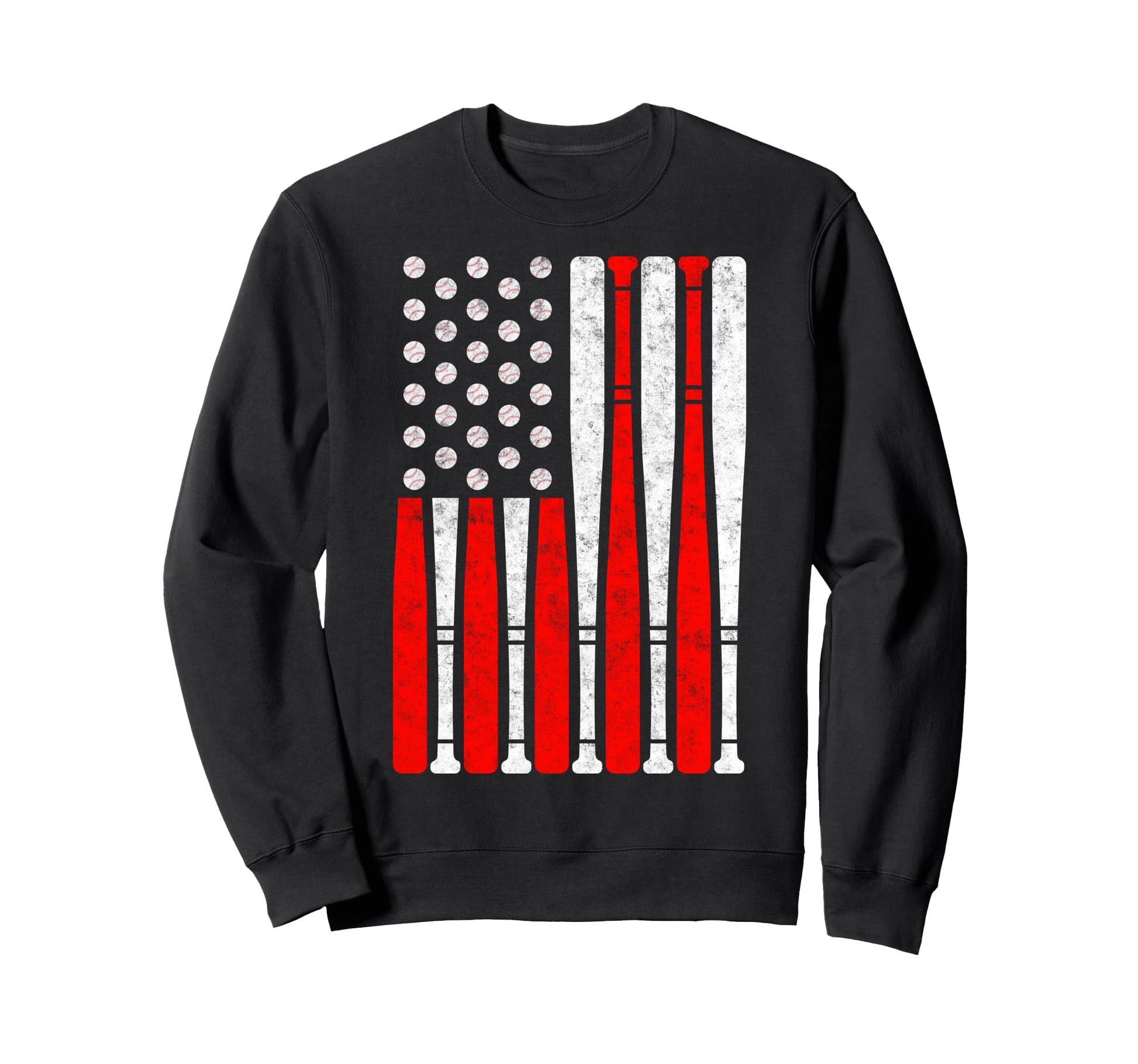 Baseball Us Flag Baseball Lover Sweatshirt - Minimalist Print for Adults - T-Shirt, Sweatshirt, Hoodie