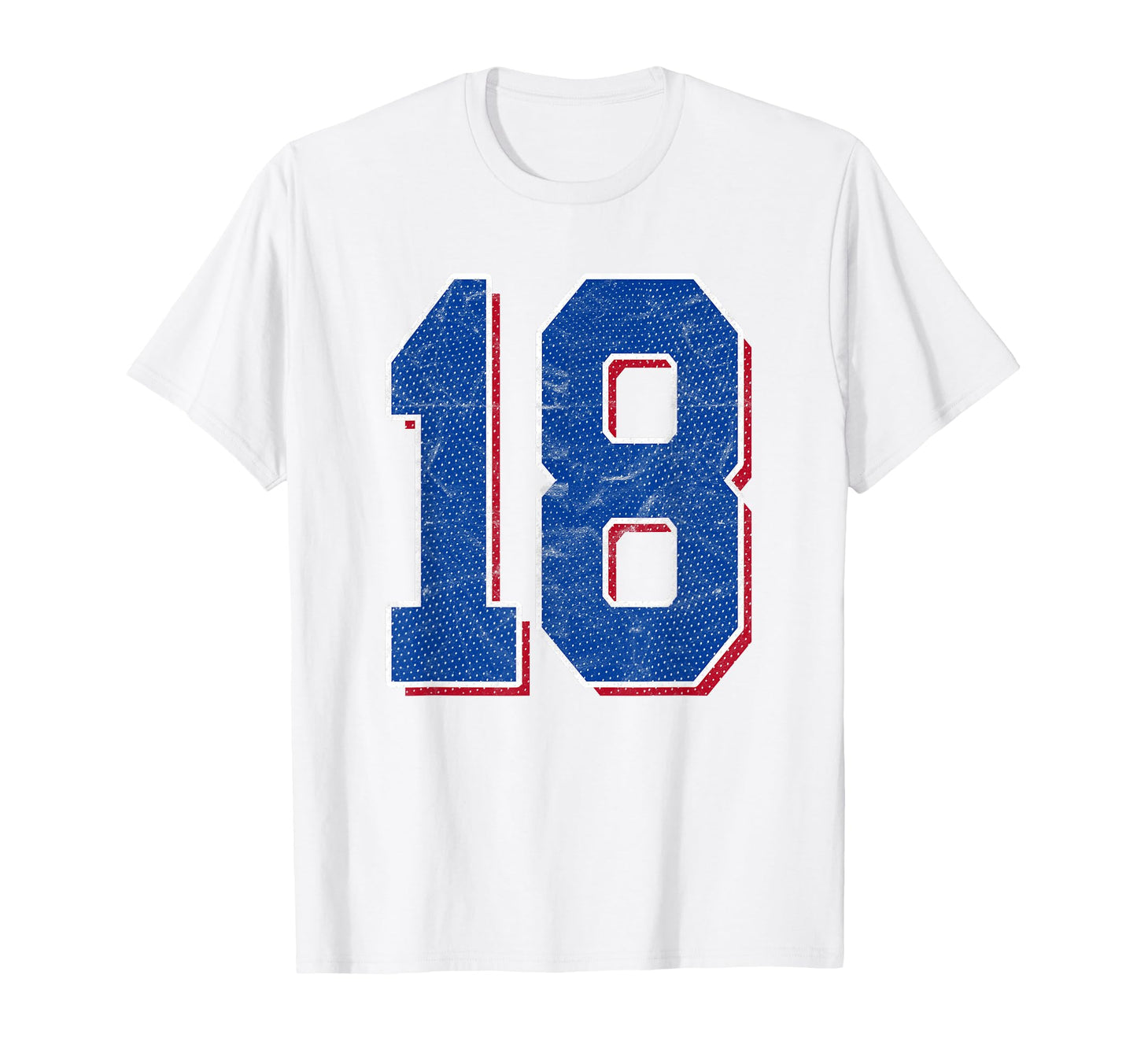 Number 18 Numbered Uniform Sports T-Shirt - Novelty Apparel for Adults - T-Shirt, Sweatshirt, Hoodie