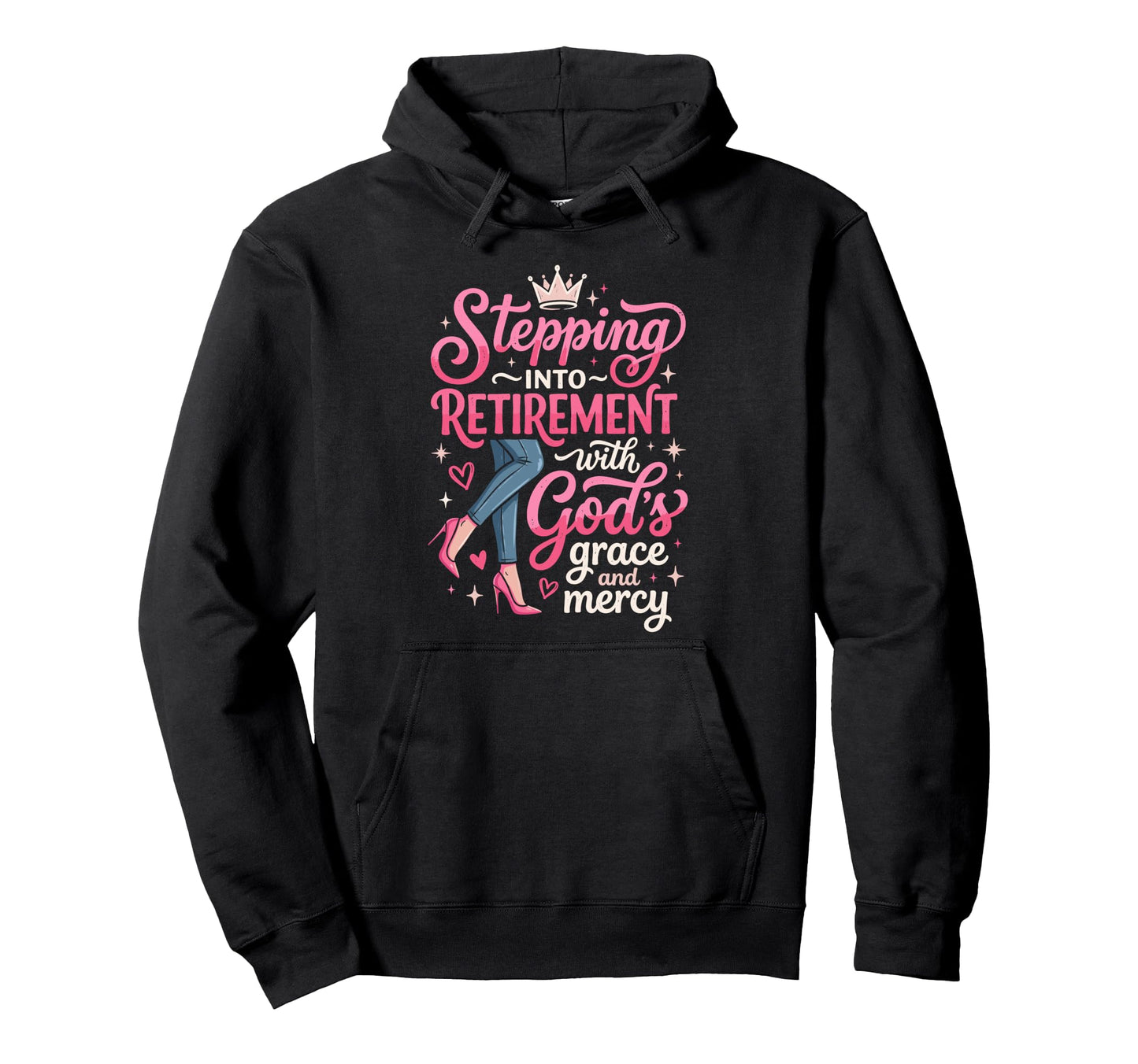 Stepping Into My Retirement Gods Hoodie - Fun Novelty Design for Adults - T-Shirt, Sweatshirt, Hoodie