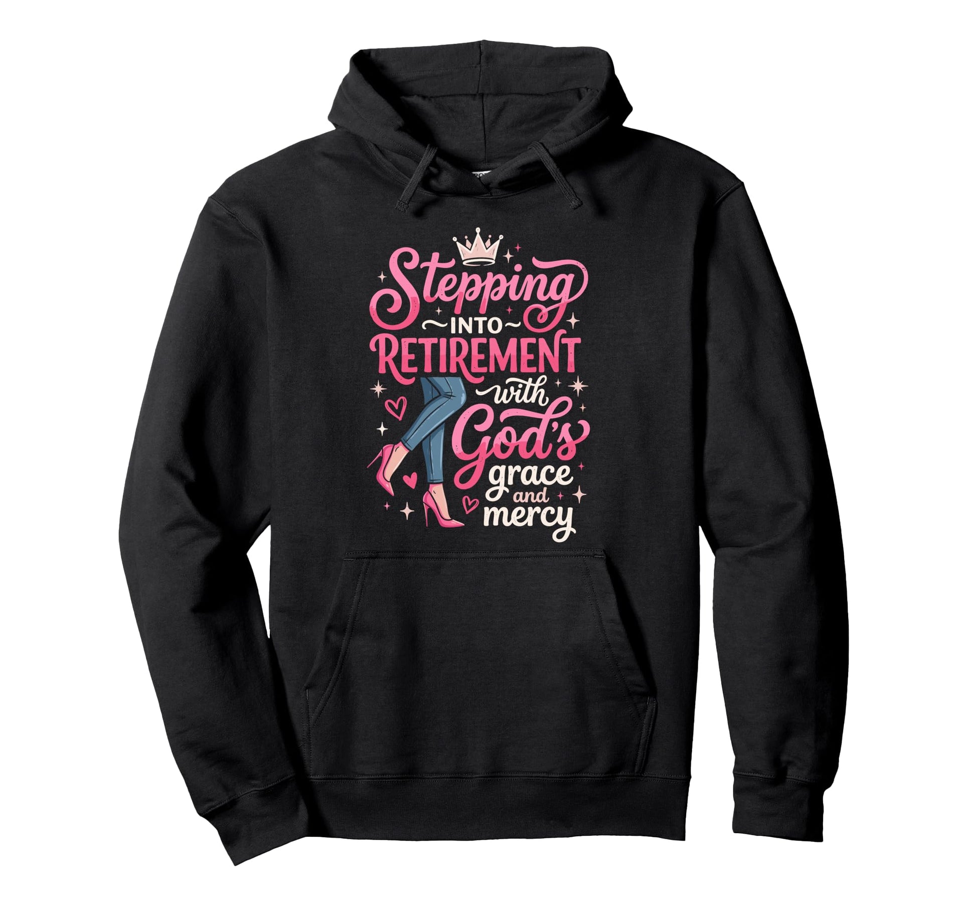 Stepping Into My Retirement Gods Hoodie - Fun Novelty Design for Adults - T-Shirt, Sweatshirt, Hoodie