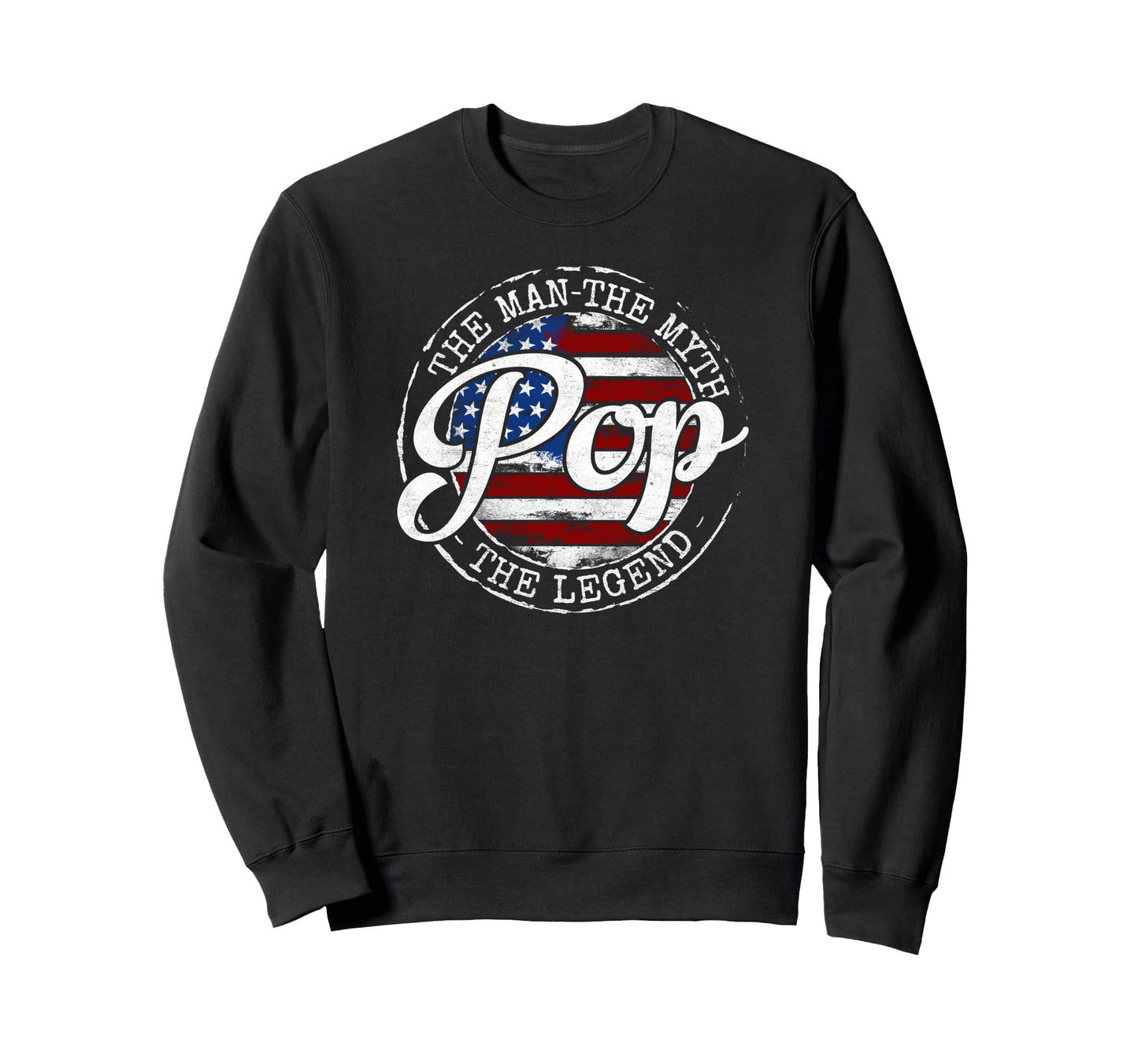 Pop Myth Legend Usa Flag Stamp Sweatshirt - Unique Graphic Men Women - T-Shirt, Sweatshirt, Hoodie