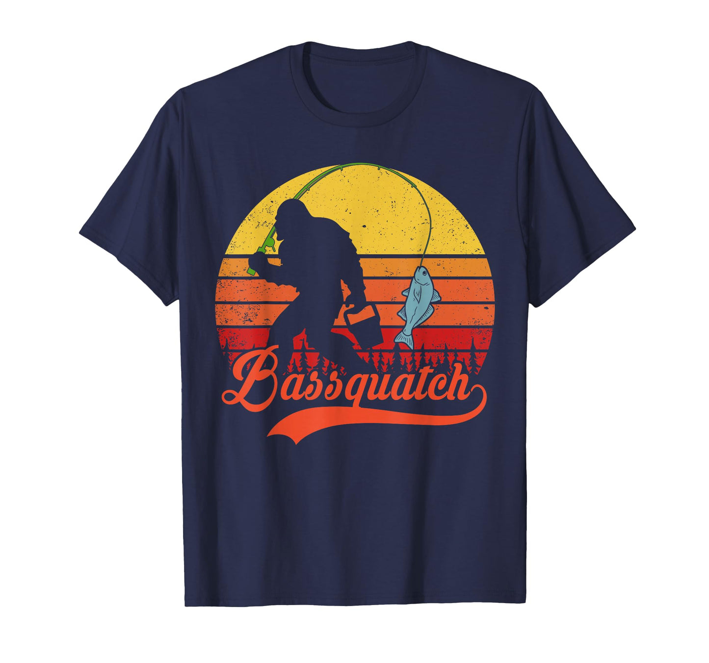 Bigfoot Fishing Funny Bassquatch T-Shirt - Minimalist Print for Adults - T-Shirt, Sweatshirt, Hoodie