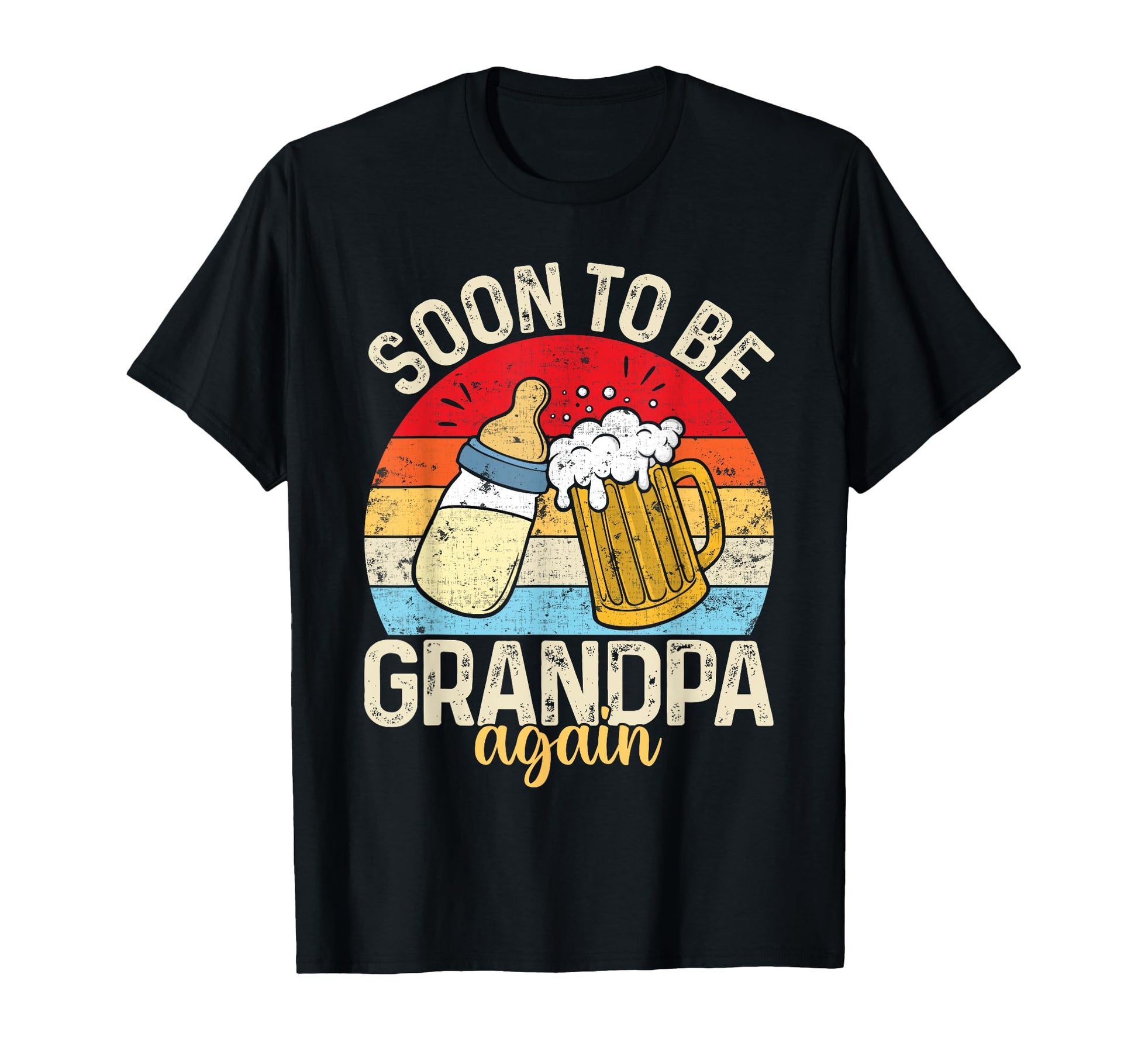 Soon To Be Grandpa Again Fathers Day T-Shirt - Graphic Print Men Women - T-Shirt, Sweatshirt, Hoodie