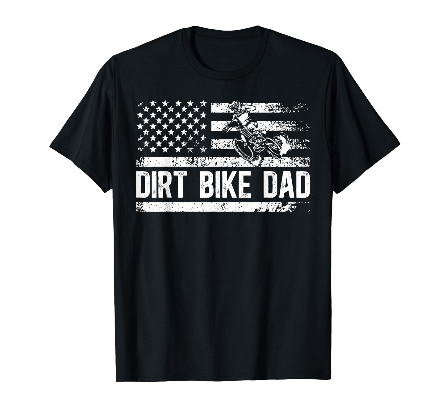 Dirt Bike Dad Us Flag Dad Dirt Biker Father T-Shirt - Trendy Graphic Unisex - T-Shirt, Sweatshirt, Hoodie