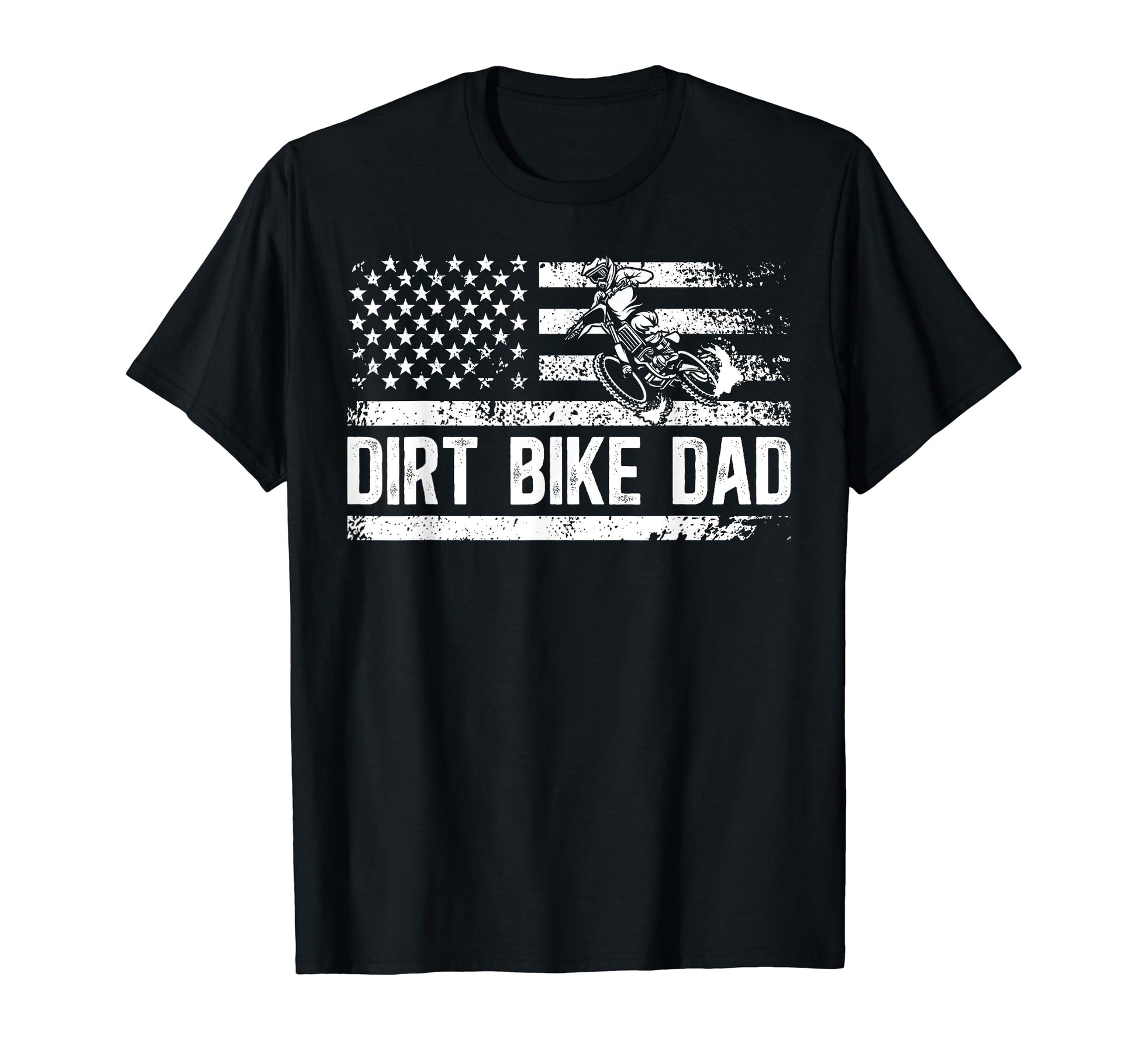 Dirt Bike Dad Us Flag Dad Dirt Biker Father T-Shirt - Trendy Graphic Unisex - T-Shirt, Sweatshirt, Hoodie