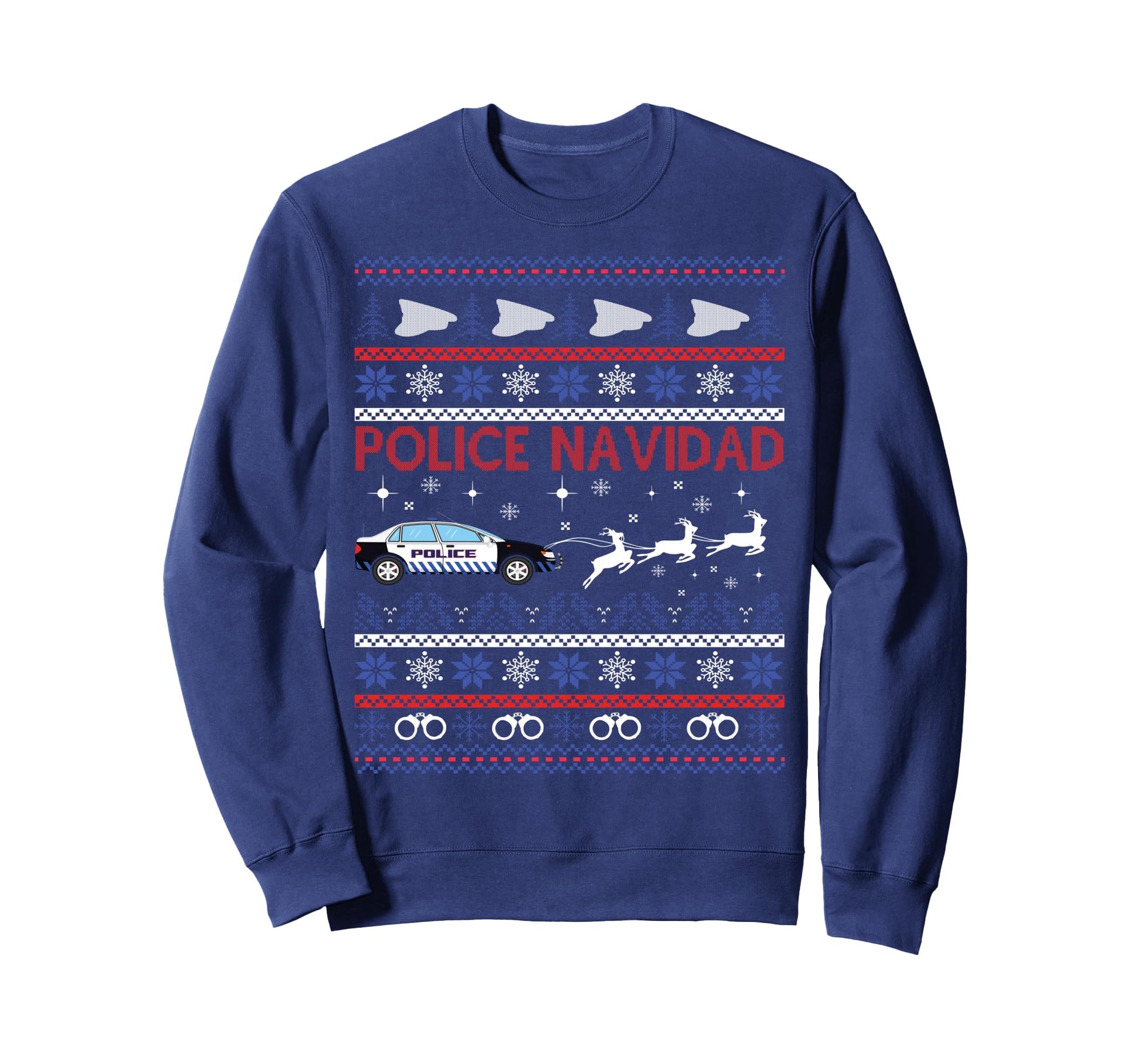 Police Navidad Ugly Sweatshirt - Minimalist Print Men Women - T-Shirt, Sweatshirt, Hoodie