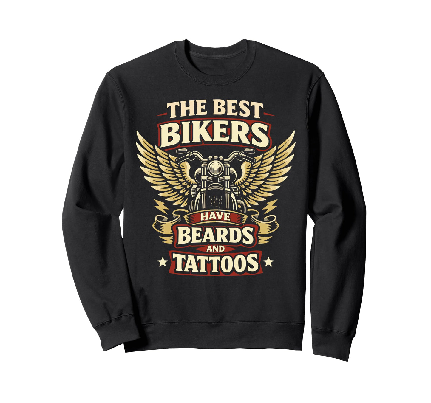 Motorcycle Biker Beard Tattoo Best Sweatshirt - Graphic Print Men Women - T-Shirt, Sweatshirt, Hoodie