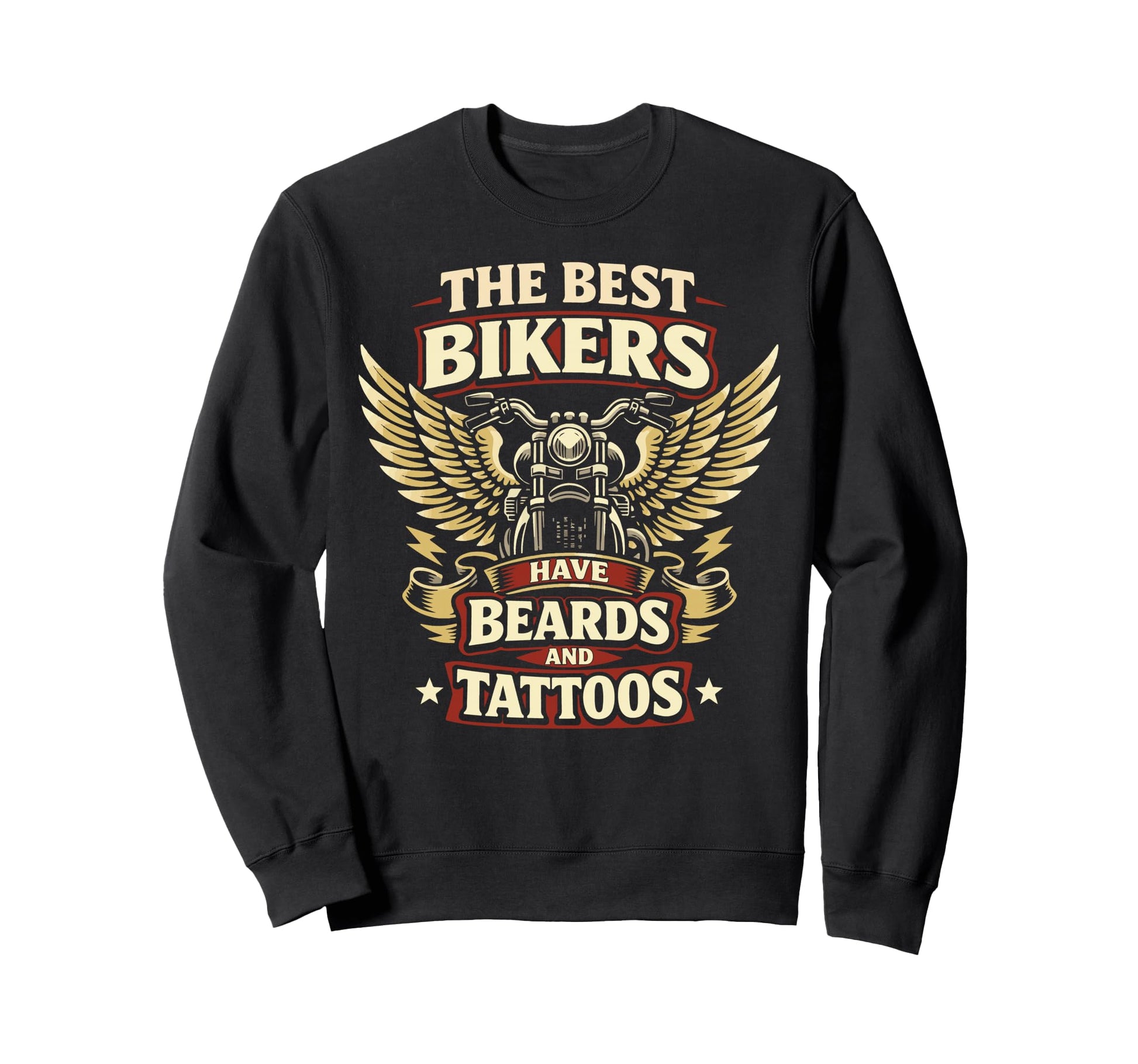 Motorcycle Biker Beard Tattoo Best Sweatshirt - Graphic Print Men Women - T-Shirt, Sweatshirt, Hoodie