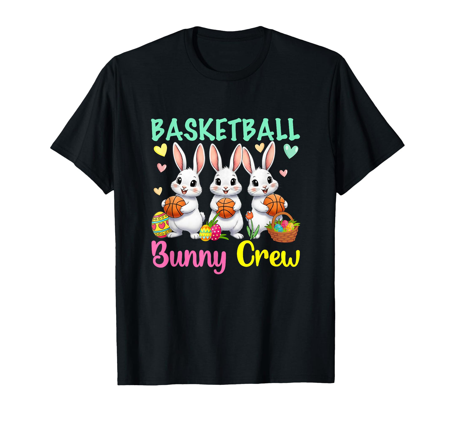 Basketball Bunny Easter Crew Hunting T-Shirt - Unique Graphic Unisex - T-Shirt, Sweatshirt, Hoodie