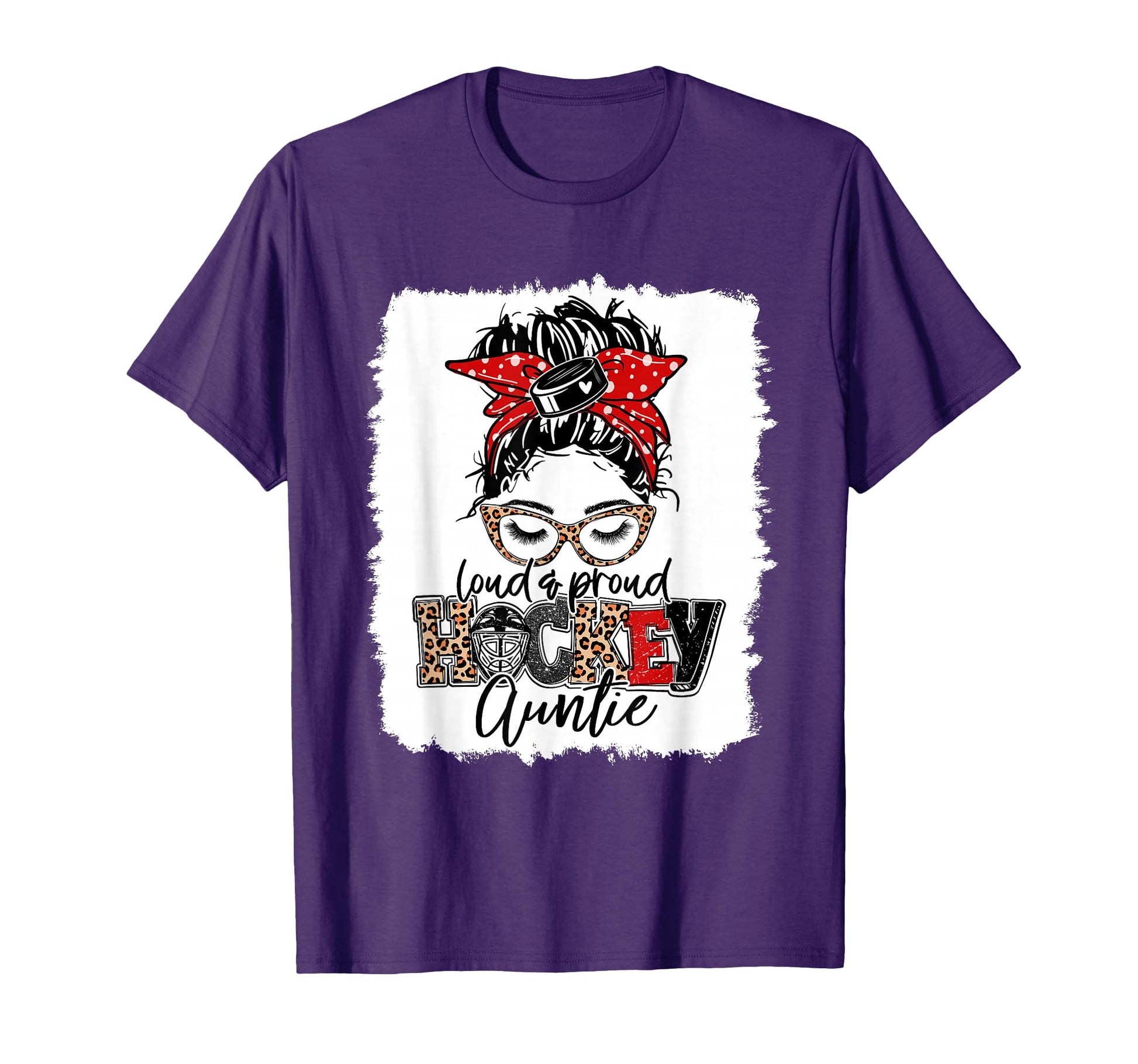 Hockey Auntie Messy Bun Aunt Game Day T-Shirt - Streetwear Style Unisex - T-Shirt, Sweatshirt, Hoodie