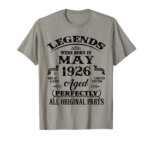 100Th Birthday Gift Legend Born May T-Shirt - Fun Novelty Design Men Women - T-Shirt, Sweatshirt, Hoodie