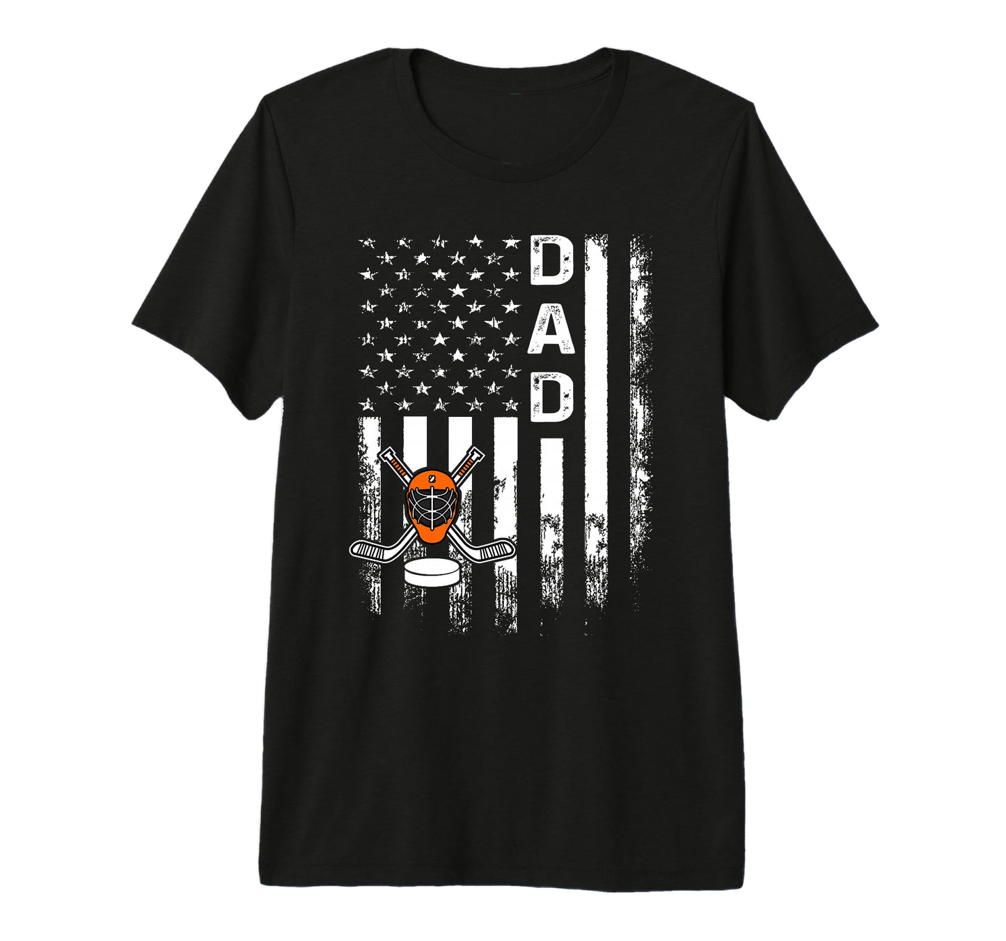 Ice Hockey Dad America Flag Tri Blend T-Shirt - Streetwear Style for Adults - T-Shirt, Sweatshirt, Hoodie