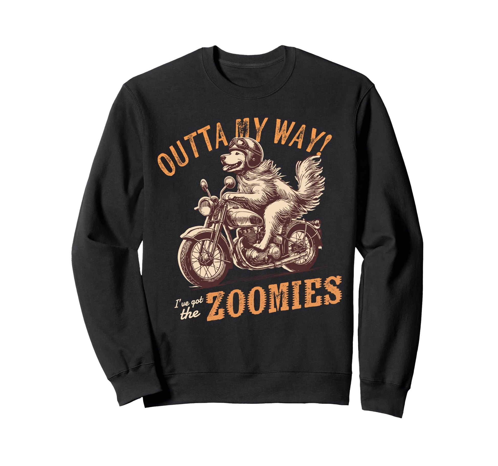 Golden Retriever Dog Biker Sweatshirt - Casual Everyday Wear Men Women - T-Shirt, Sweatshirt, Hoodie