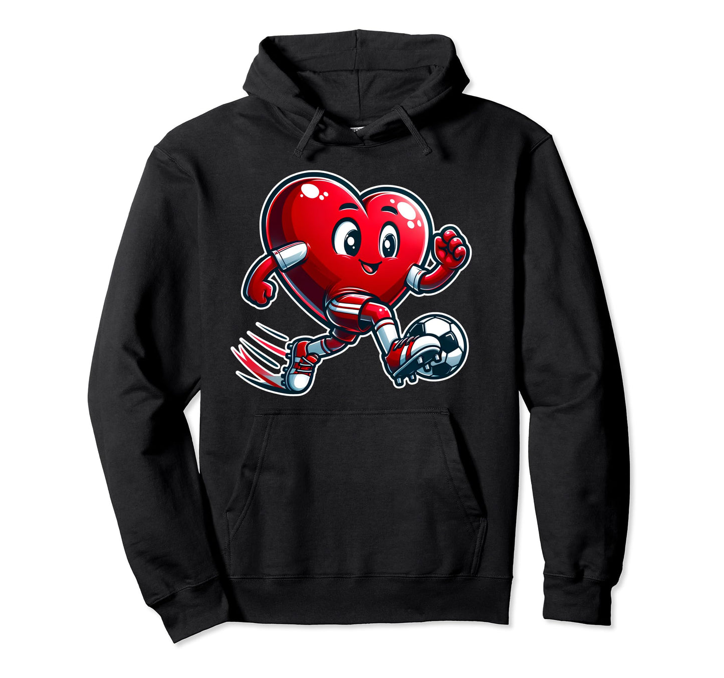 Valentines Day Soccer Player Hoodie - Casual Everyday Wear for Adults - T-Shirt, Sweatshirt, Hoodie