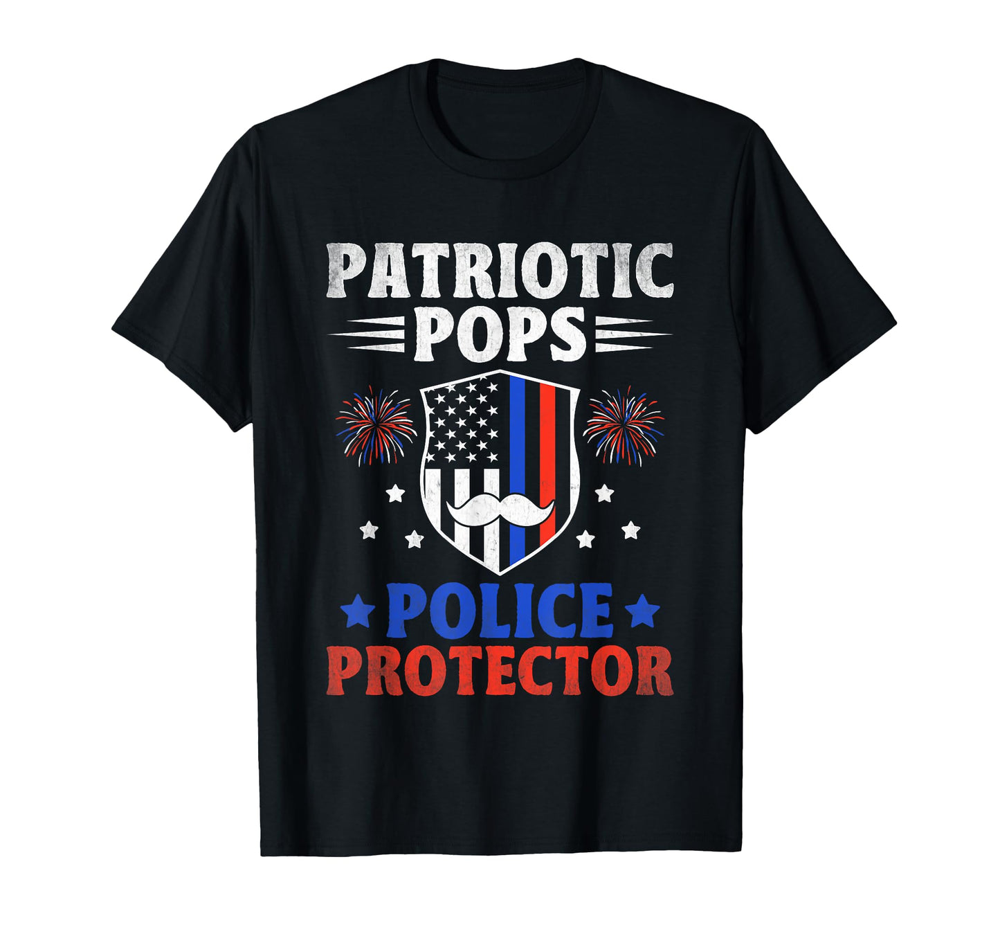 Funny Police Dad 4Th July American T-Shirt - Trendy Graphic for Adults - T-Shirt, Sweatshirt, Hoodie