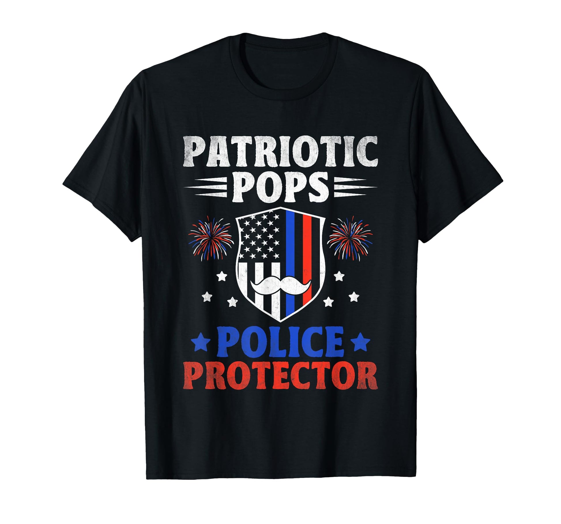 Funny Police Dad 4Th July American T-Shirt - Trendy Graphic for Adults - T-Shirt, Sweatshirt, Hoodie