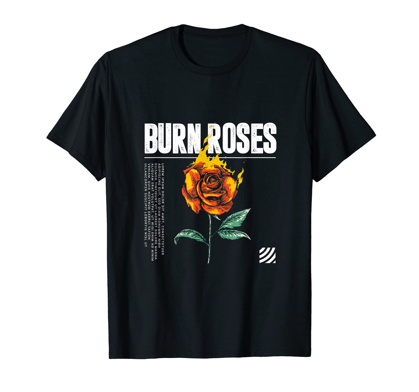 Burning Rose Modern Pop Art Hoodie - Fun Novelty Design Men Women - T-Shirt, Sweatshirt, Hoodie