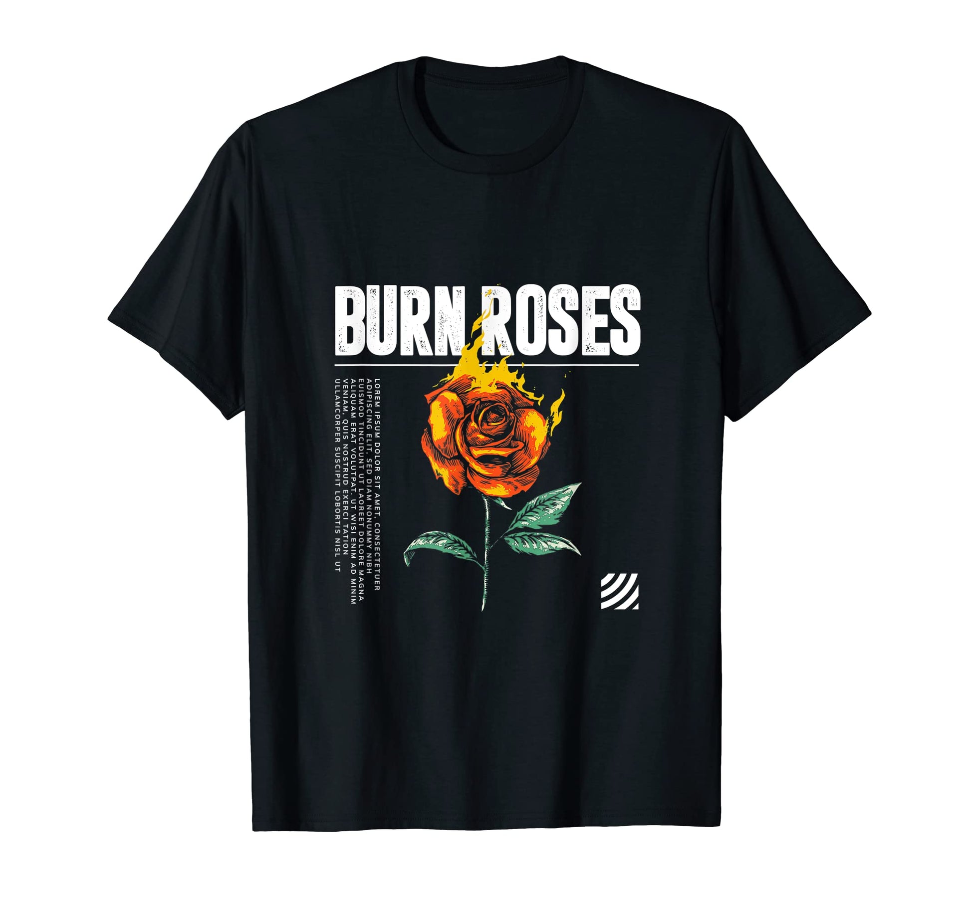 Burning Rose Modern Pop Art Hoodie - Fun Novelty Design Men Women - T-Shirt, Sweatshirt, Hoodie