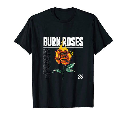 Burning Rose Modern Pop Art Hoodie - Fun Novelty Design Men Women - T-Shirt, Sweatshirt, Hoodie
