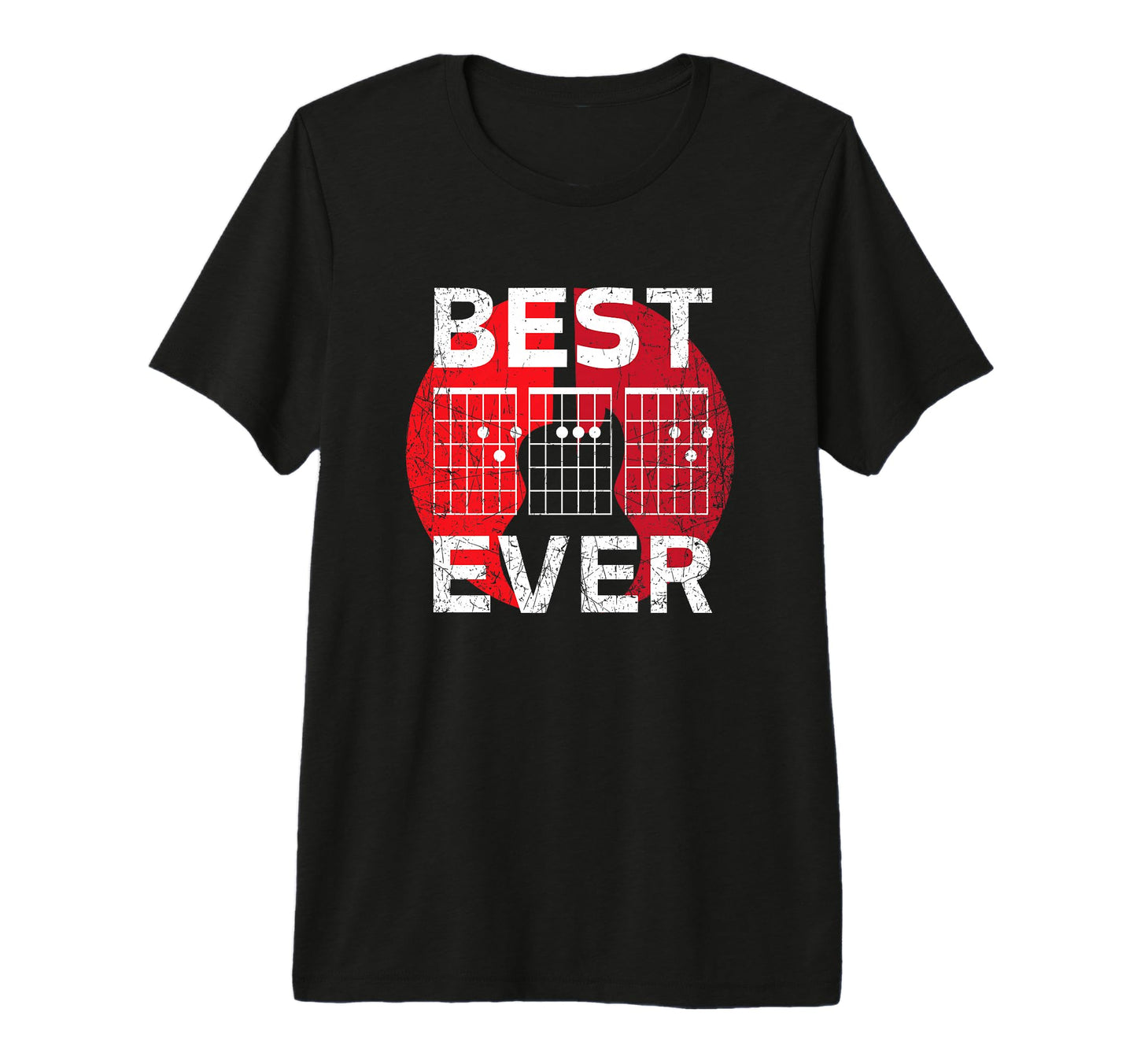 Best Dad Ever Guitar Chord Chart D D T-Shirt - Minimalist Print Unisex - T-Shirt, Sweatshirt, Hoodie