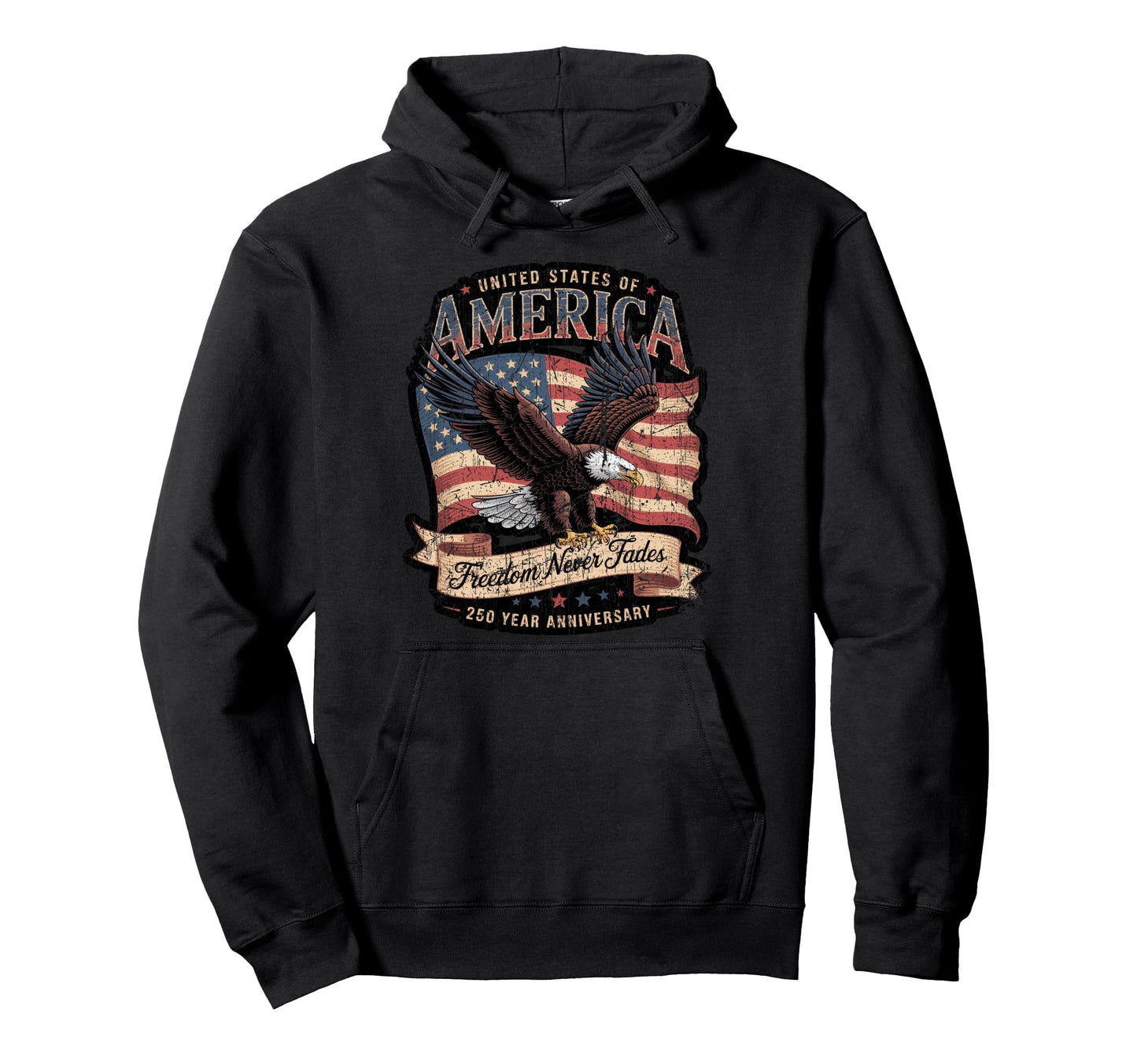 Usa Flag Bald Eagle 1776 2026 Hoodie - Fun Novelty Design Unisex - T-Shirt, Sweatshirt, Hoodie