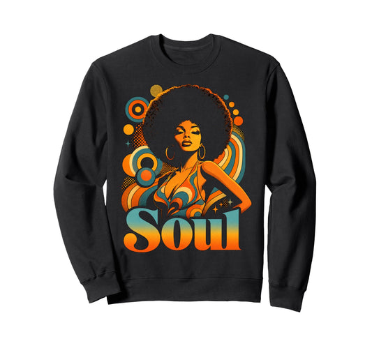 70S Pop Art Afro Soul Sweatshirt - Casual Everyday Wear for Adults - T-Shirt, Sweatshirt, Hoodie