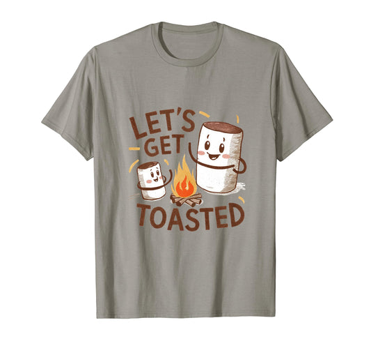 Camping Lets Get Toasted Camper Dad T-Shirt - Minimalist Print Men Women - T-Shirt, Sweatshirt, Hoodie