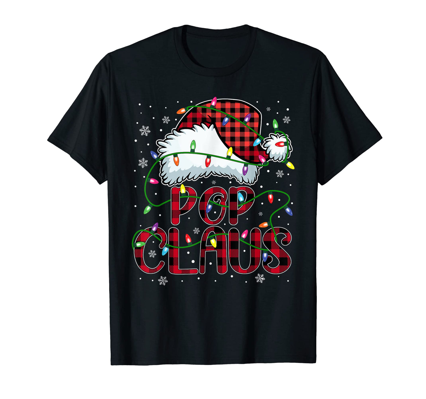 Mens Merry Buffalo Plaid Red Santa Hat T-Shirt - Novelty Apparel Unisex - T-Shirt, Sweatshirt, Hoodie