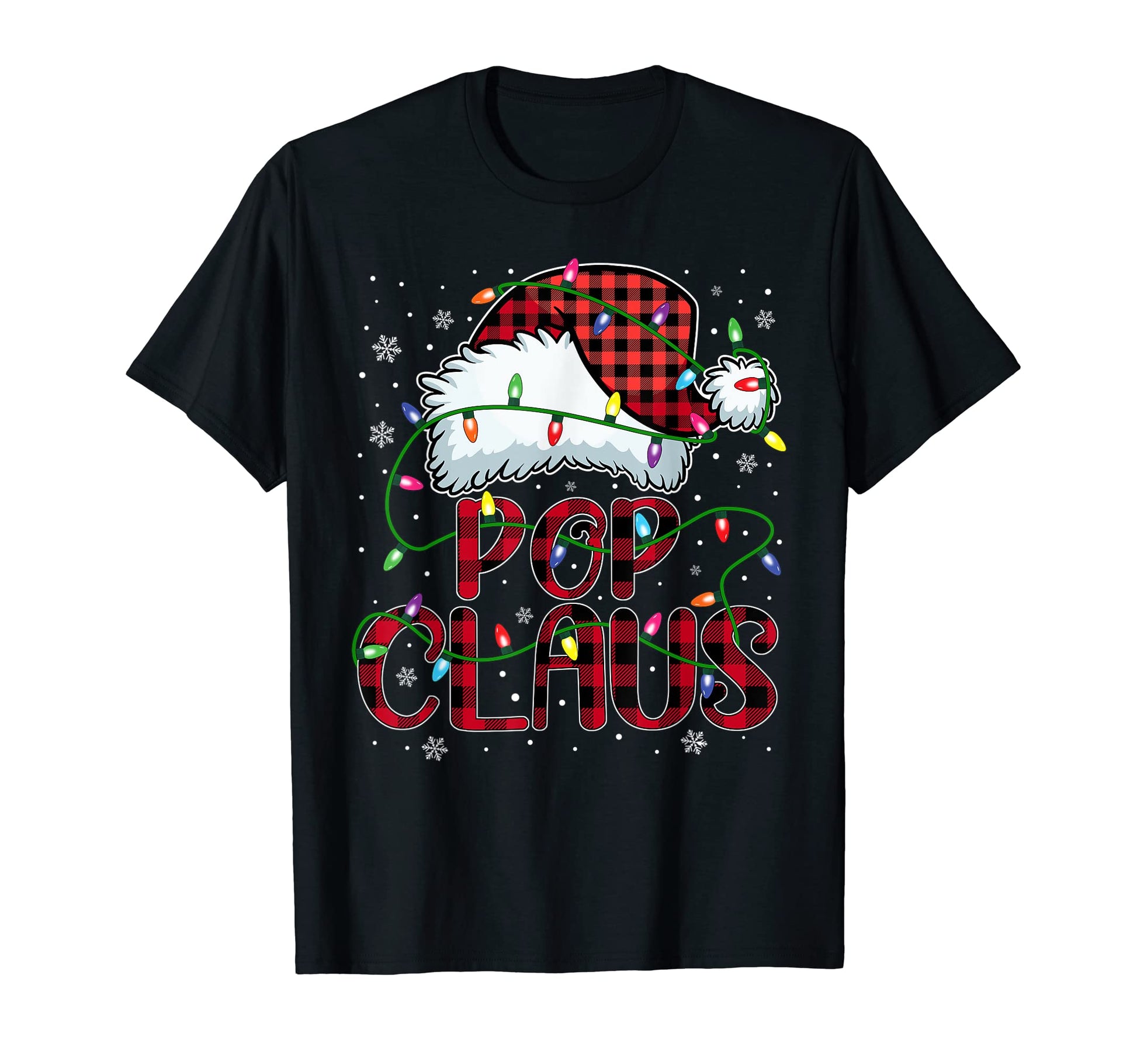 Mens Merry Buffalo Plaid Red Santa Hat T-Shirt - Novelty Apparel Unisex - T-Shirt, Sweatshirt, Hoodie