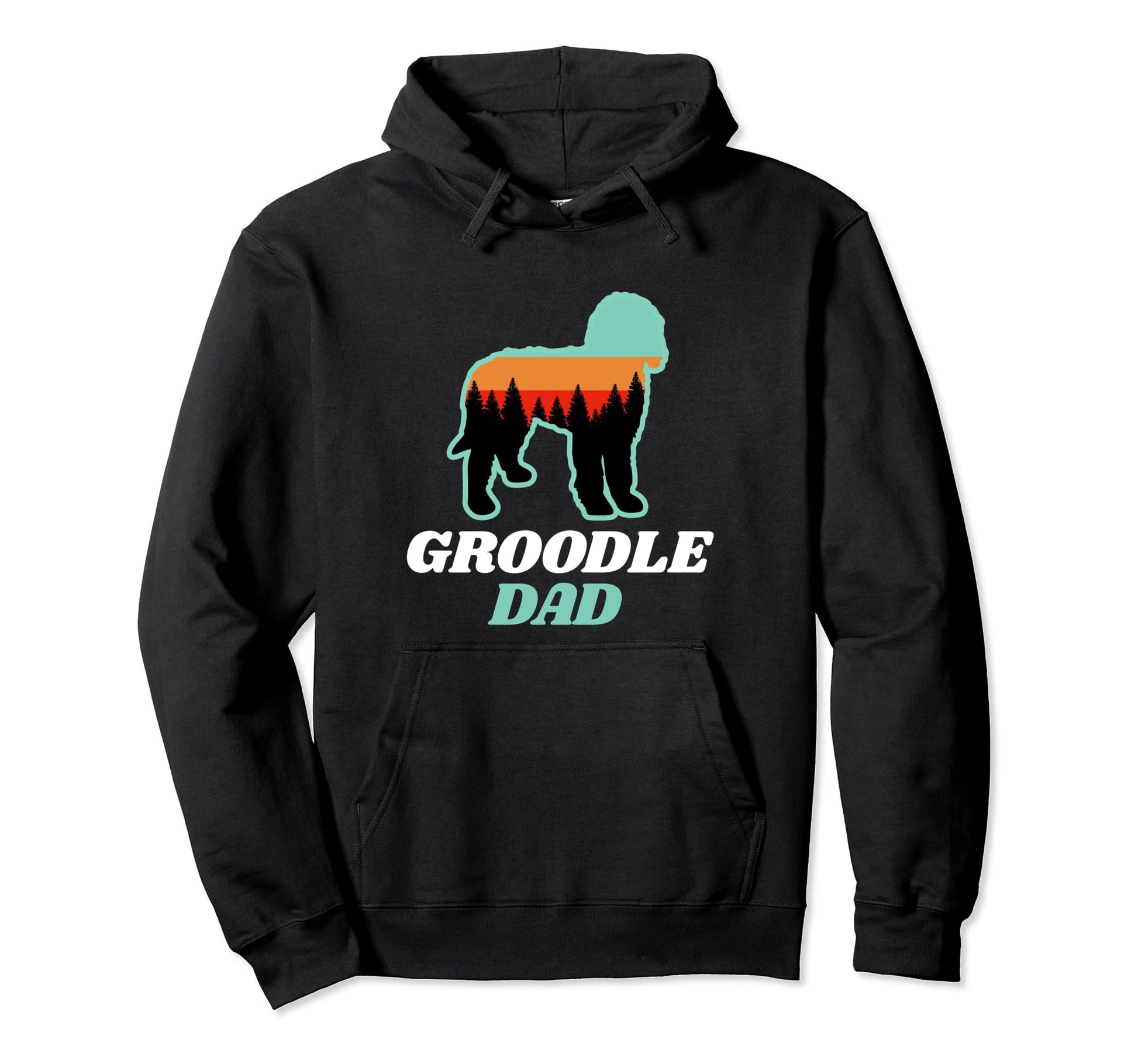 Groodle Dog Dad Forest Sky Hoodie - Minimalist Print Men Women - T-Shirt, Sweatshirt, Hoodie