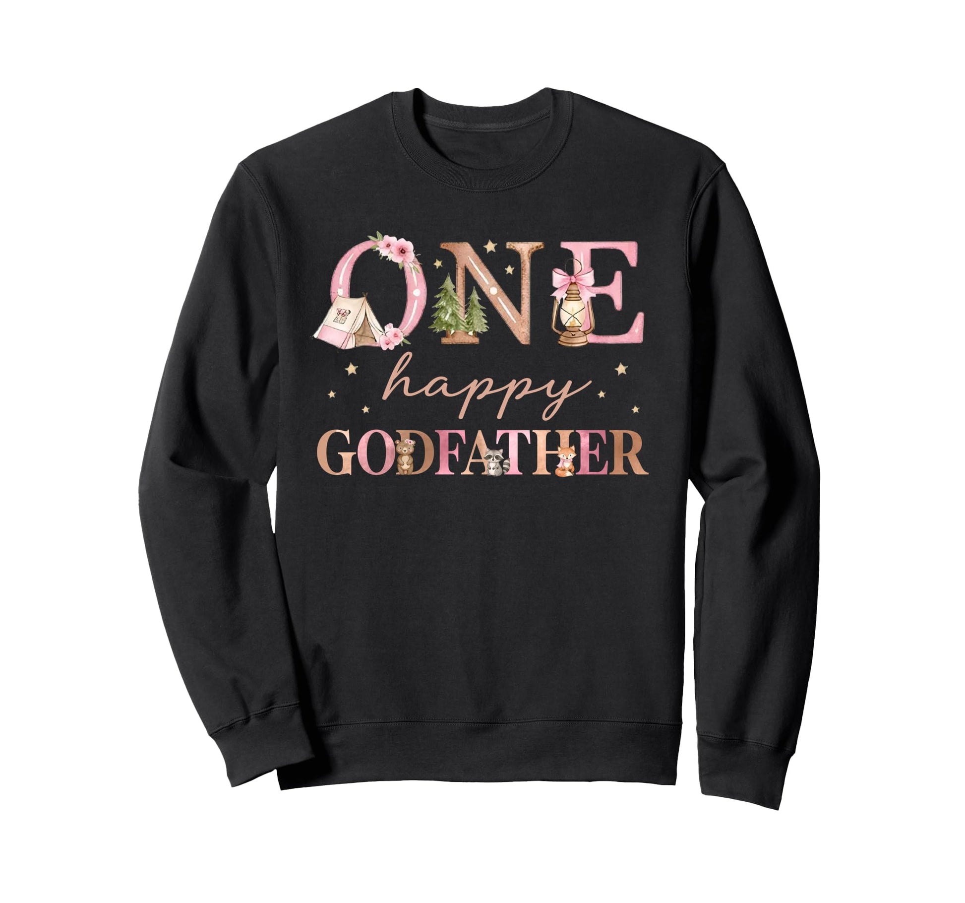 One Happy Godfather Camper 1St Sweatshirt - Novelty Apparel Unisex - T-Shirt, Sweatshirt, Hoodie
