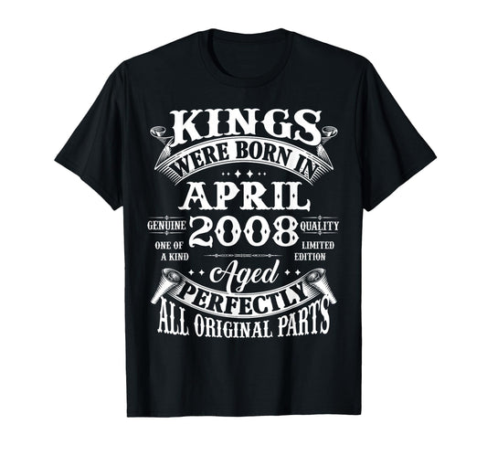 18Th Birthday Gift Kings Born April T-Shirt - Streetwear Style for Adults - T-Shirt, Sweatshirt, Hoodie