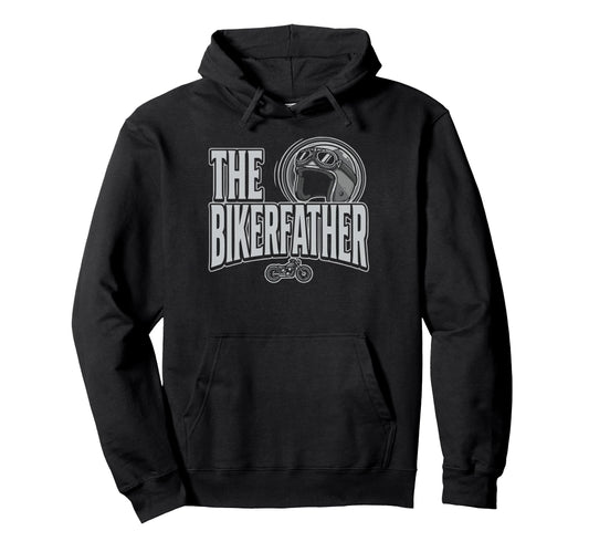 Bikerfather Biking Biker Dad Hoodie - Unique Graphic Unisex - T-Shirt, Sweatshirt, Hoodie